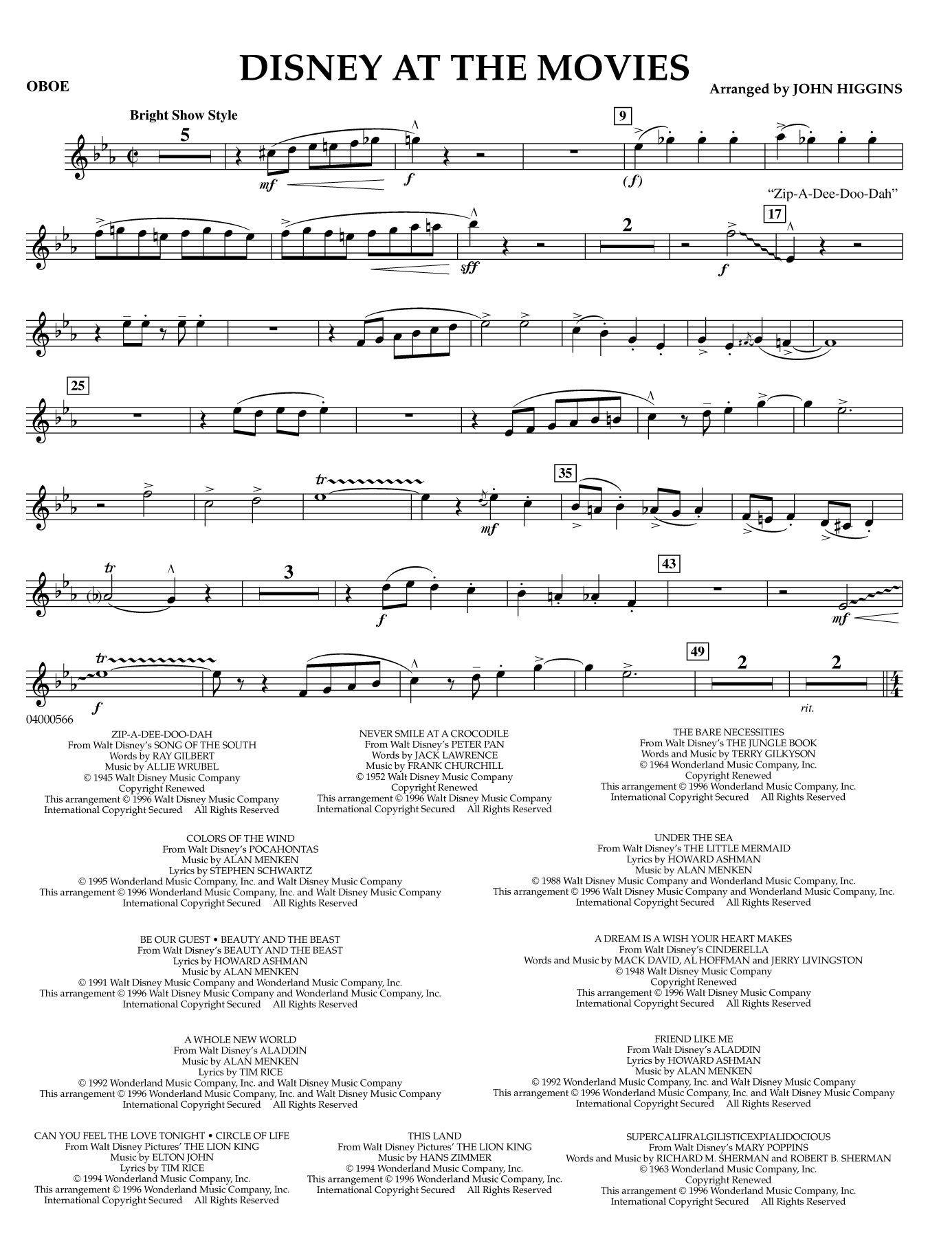 Disney at the Movies - Oboe