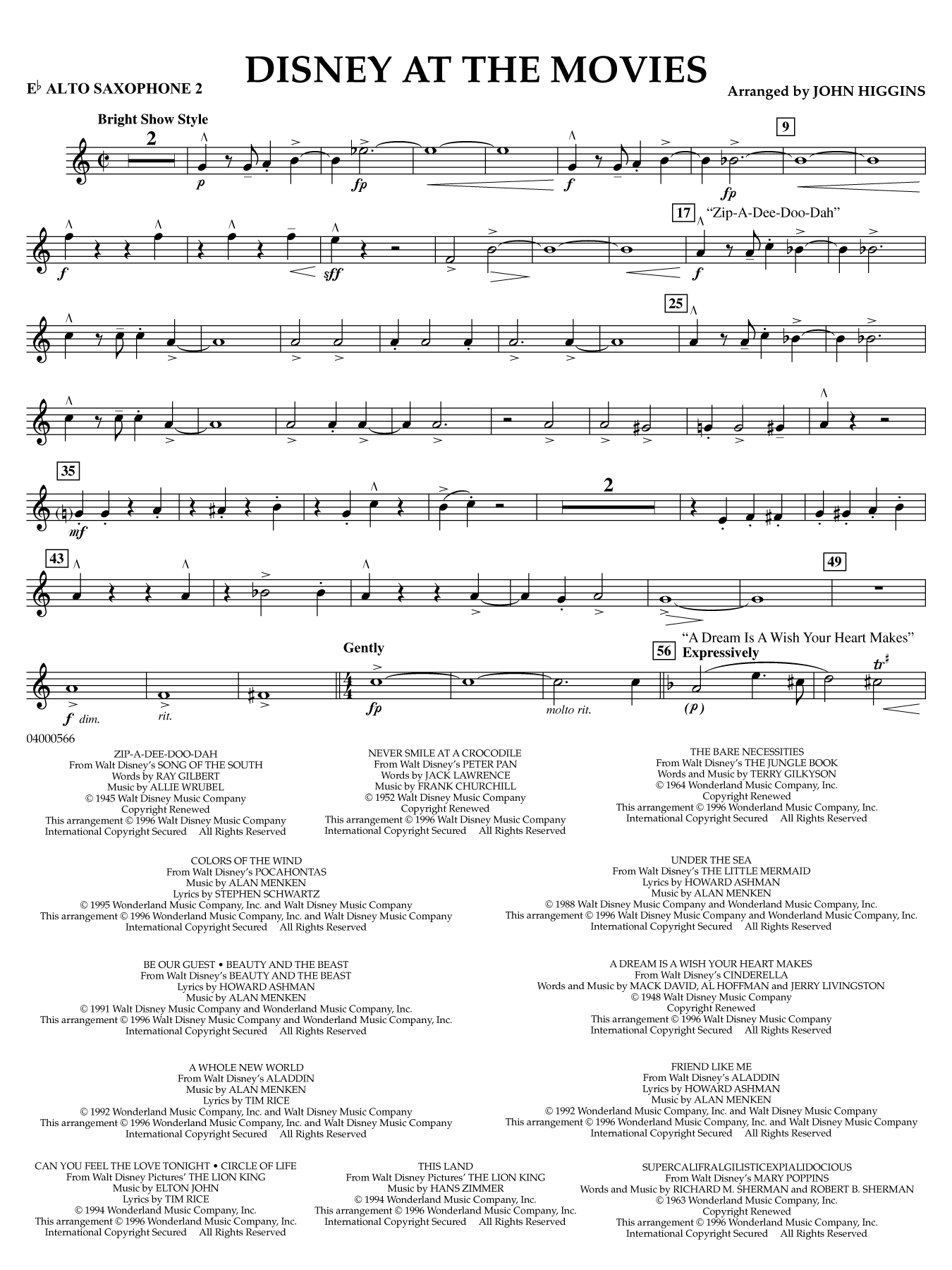 Disney at the Movies - Eb Alto Saxophone 2