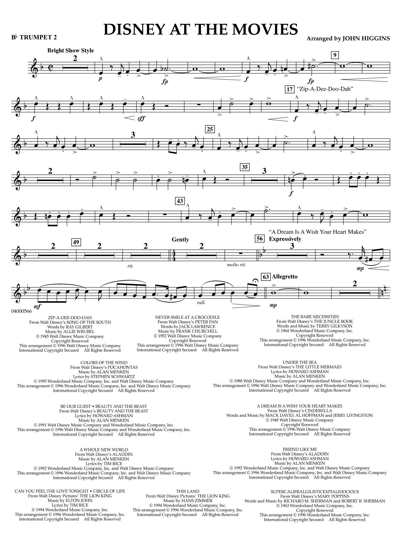 Disney at the Movies - Bb Trumpet 2