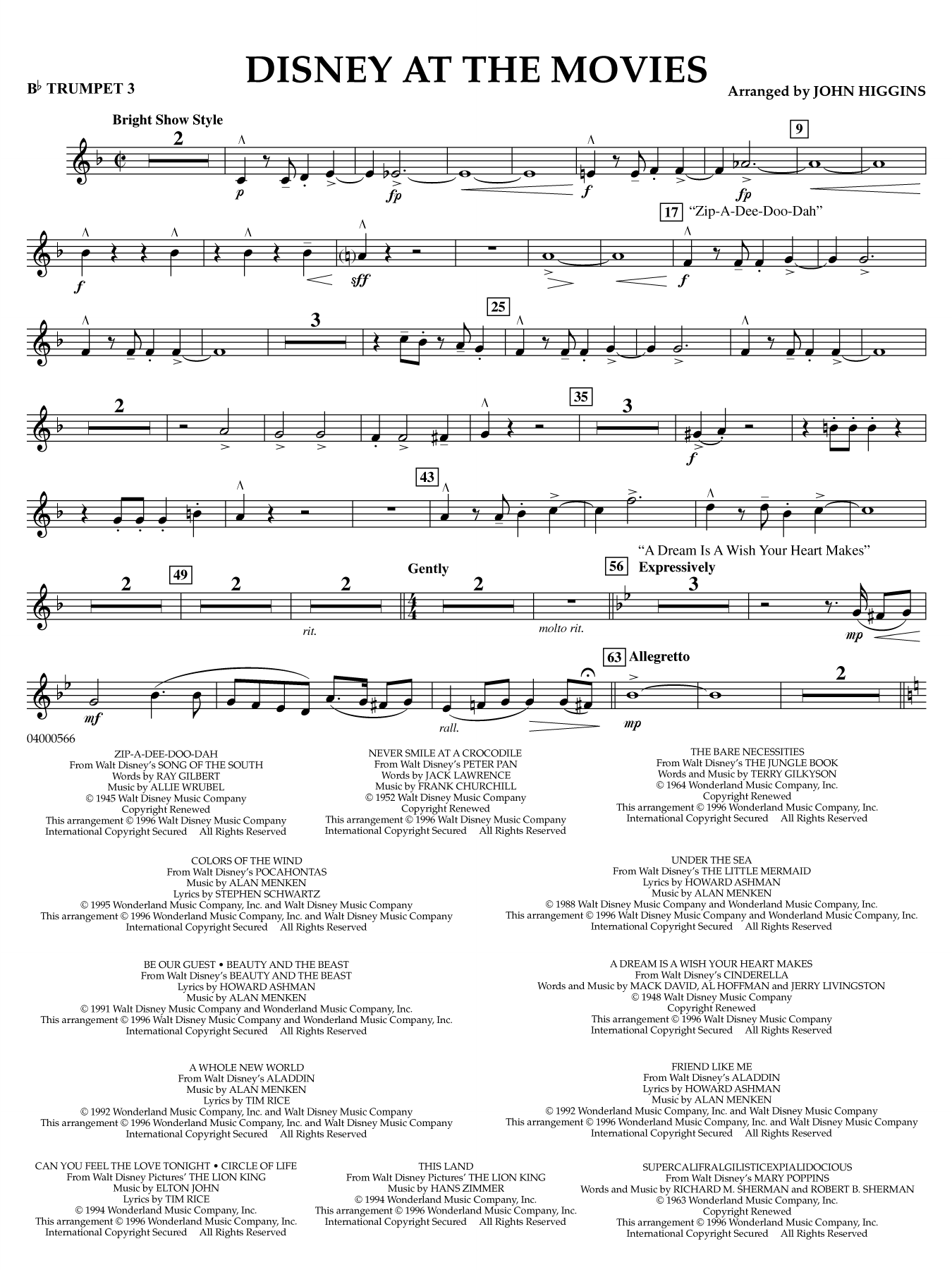 Disney at the Movies - Bb Trumpet 3