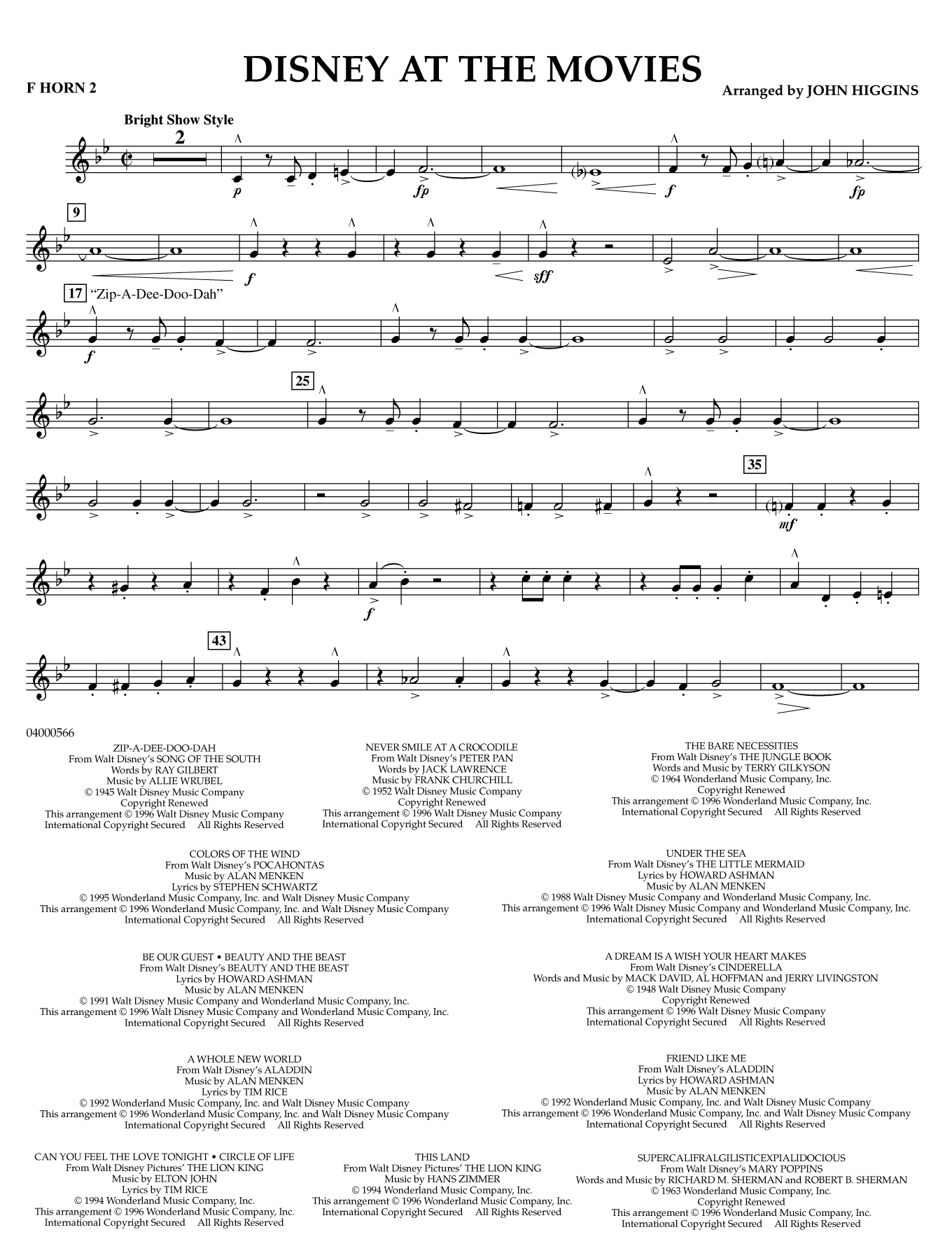 Disney at the Movies - F Horn 2