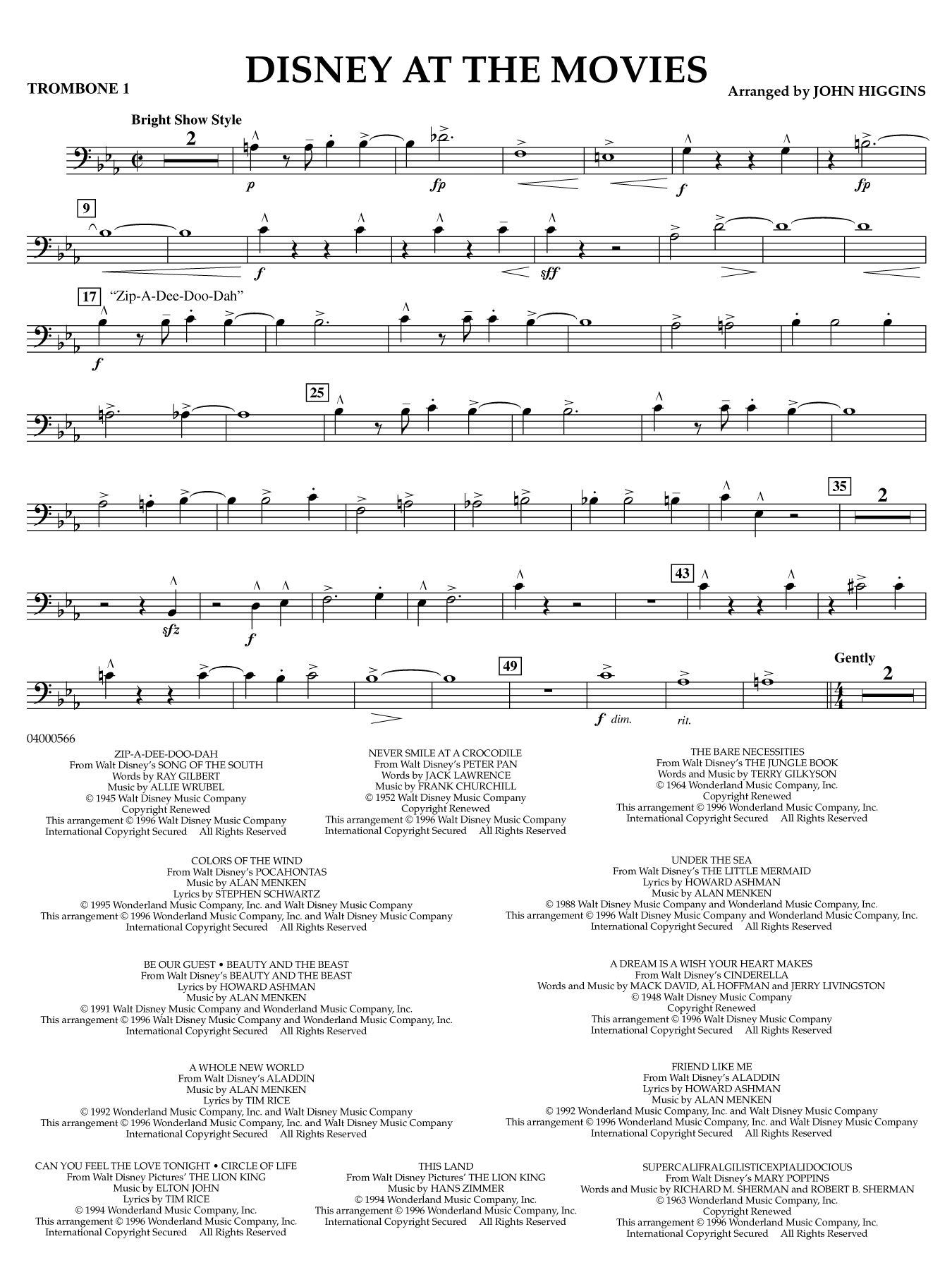 Disney at the Movies - Trombone 1