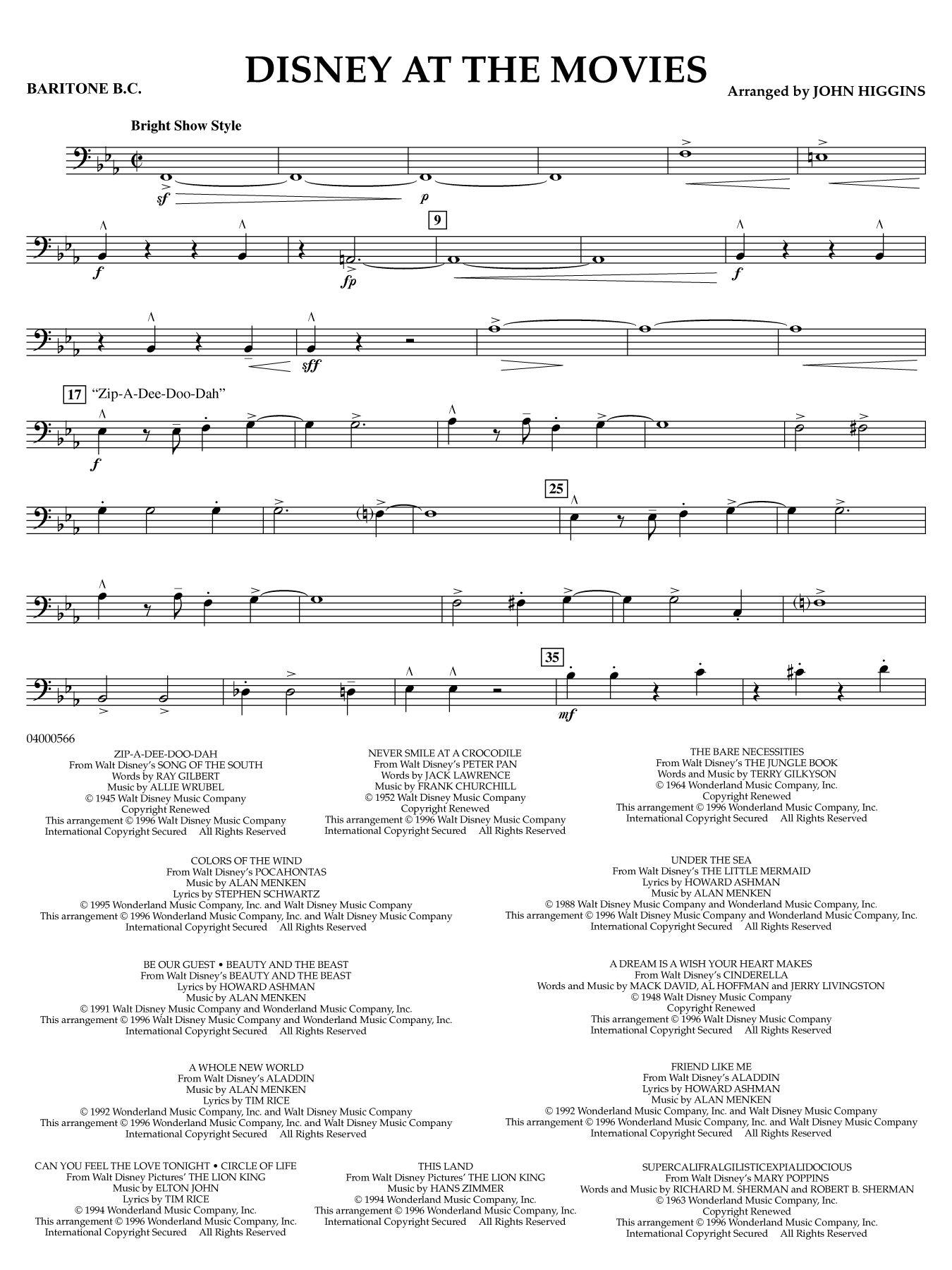 Disney at the Movies - Baritone B.C.