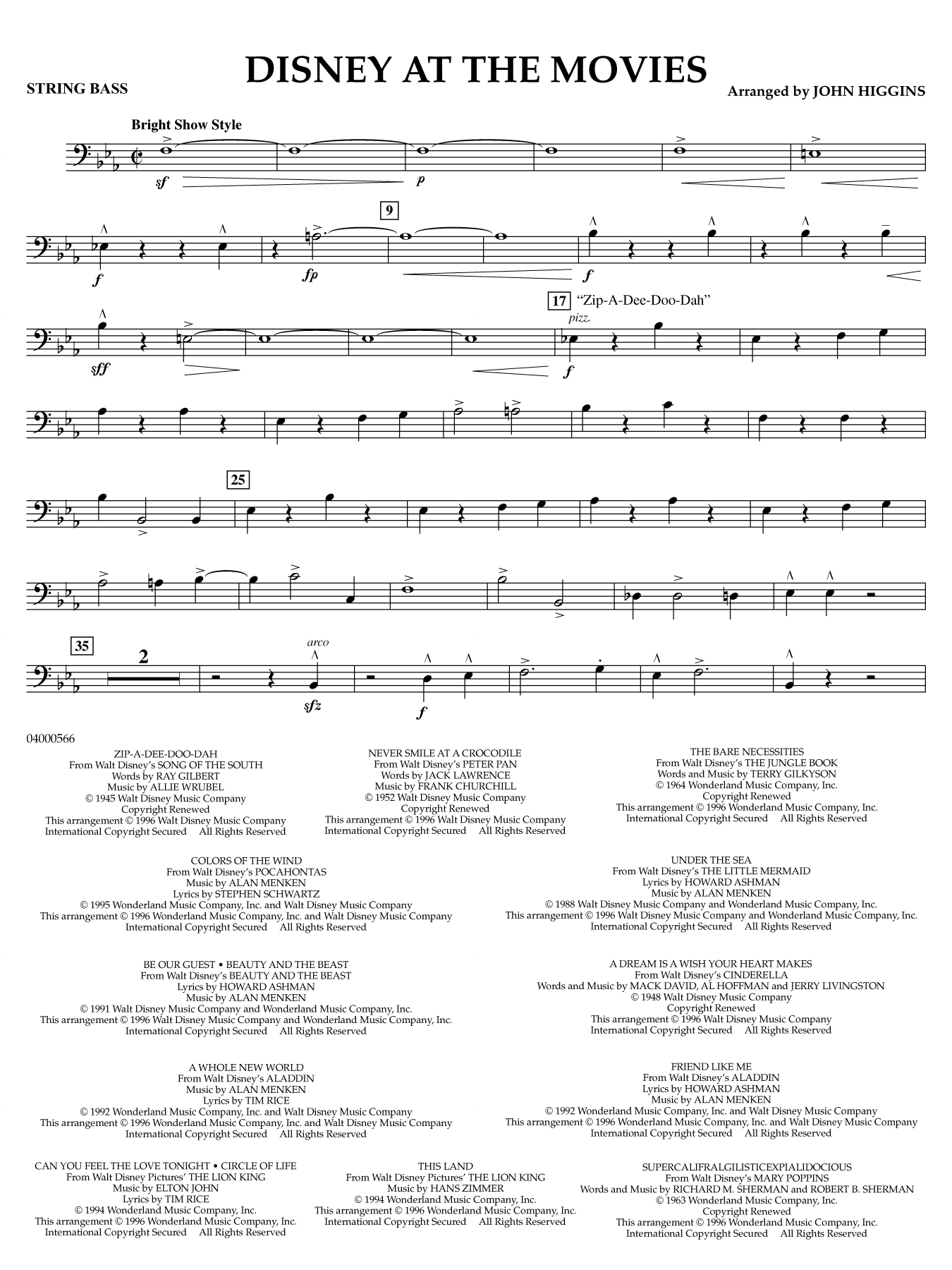 Disney at the Movies - String Bass