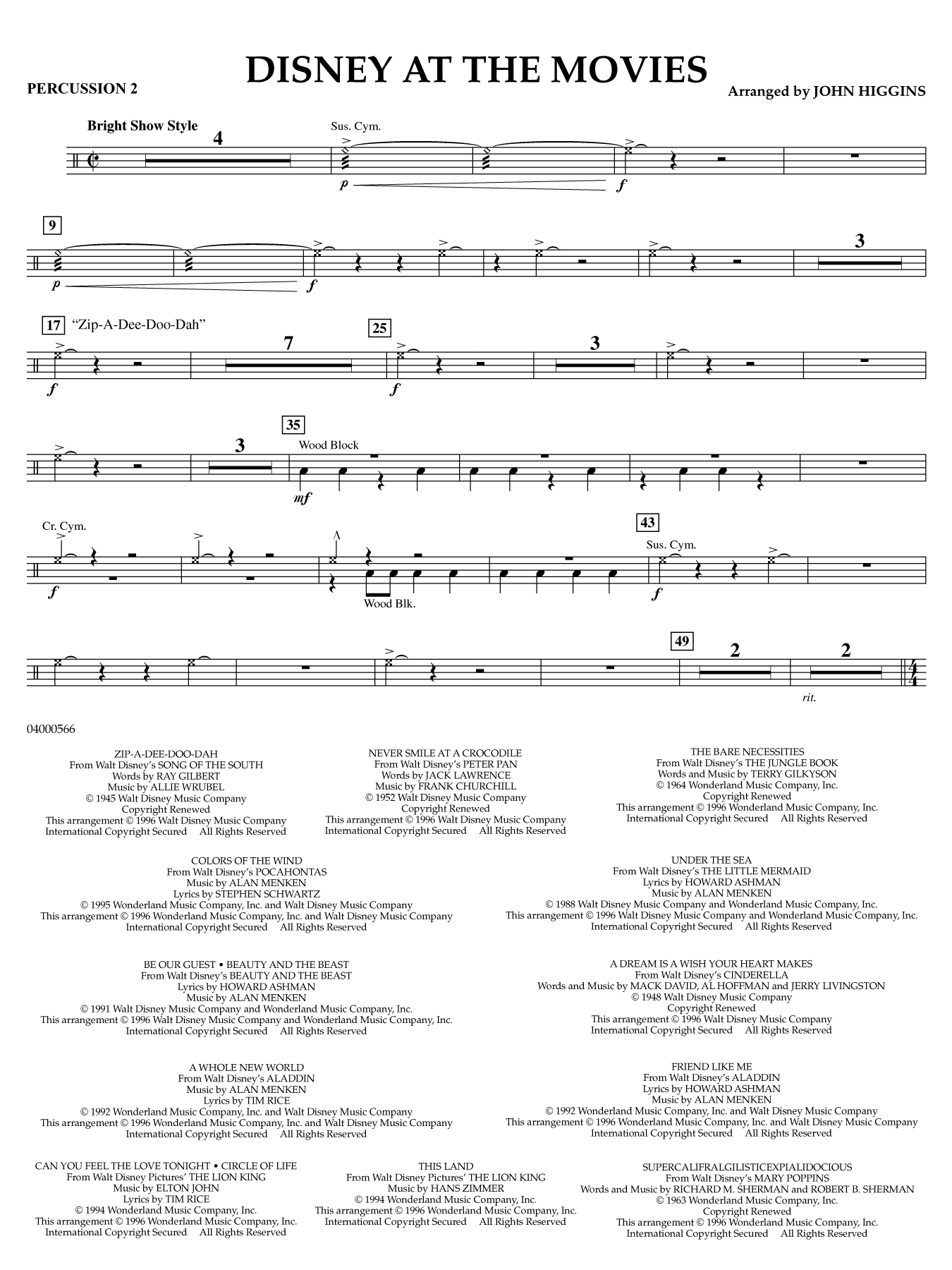Disney at the Movies - Percussion 2