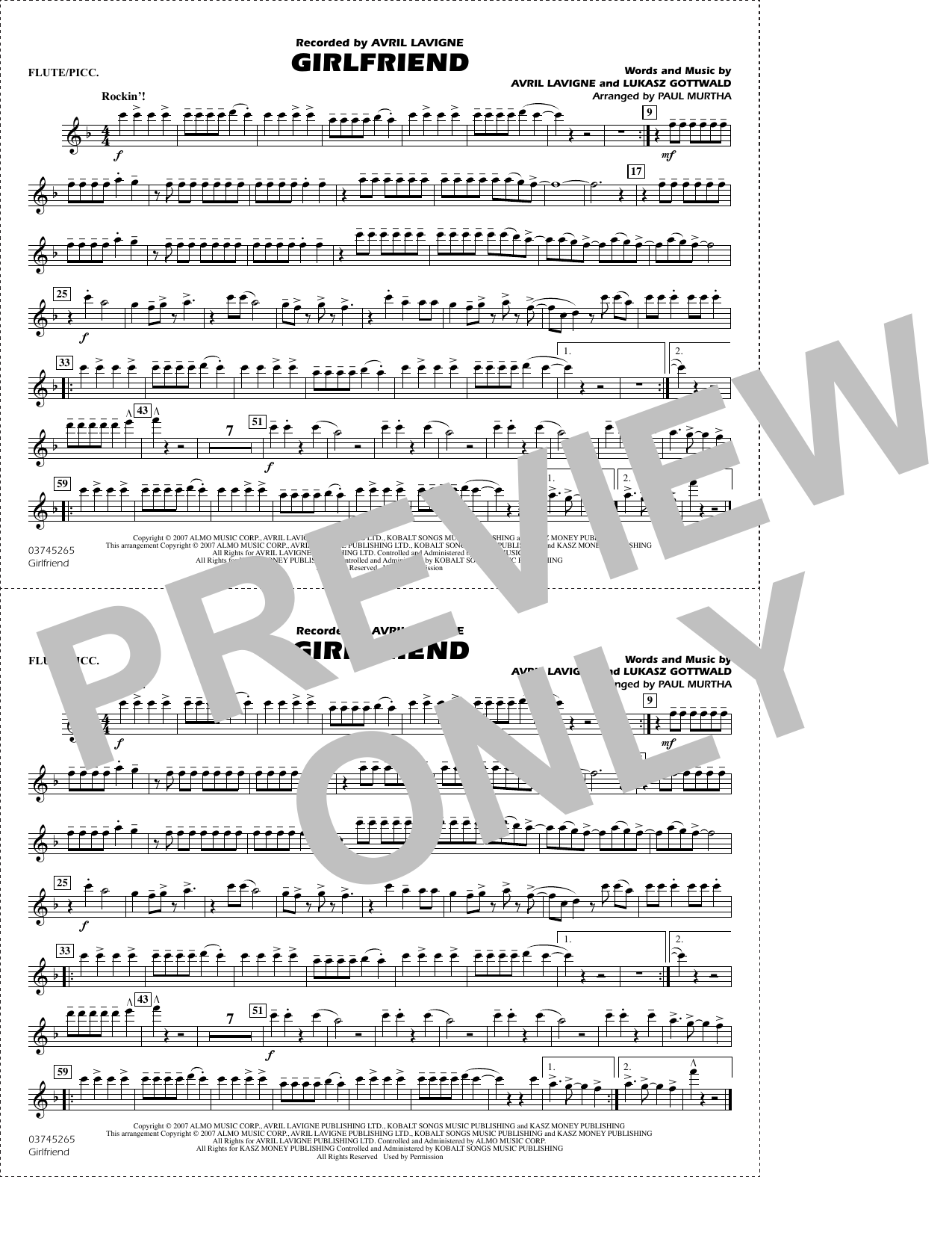 Girlfriend (arr. Paul Murtha) - Flute/Piccolo