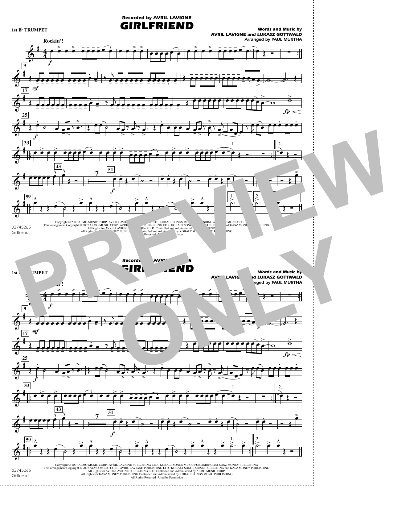 Girlfriend (arr. Paul Murtha) - 1st Bb Trumpet