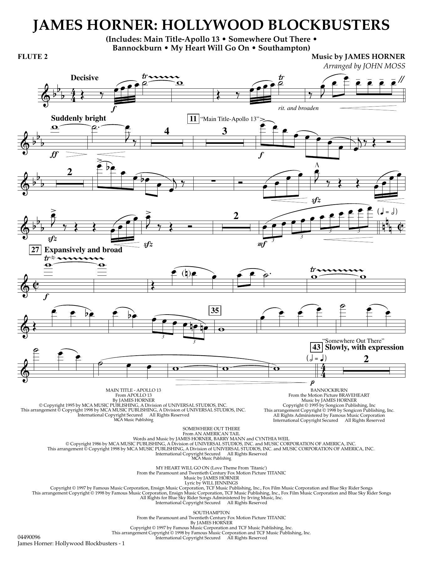 James Horner: Hollywood Blockbusters - Flute 2