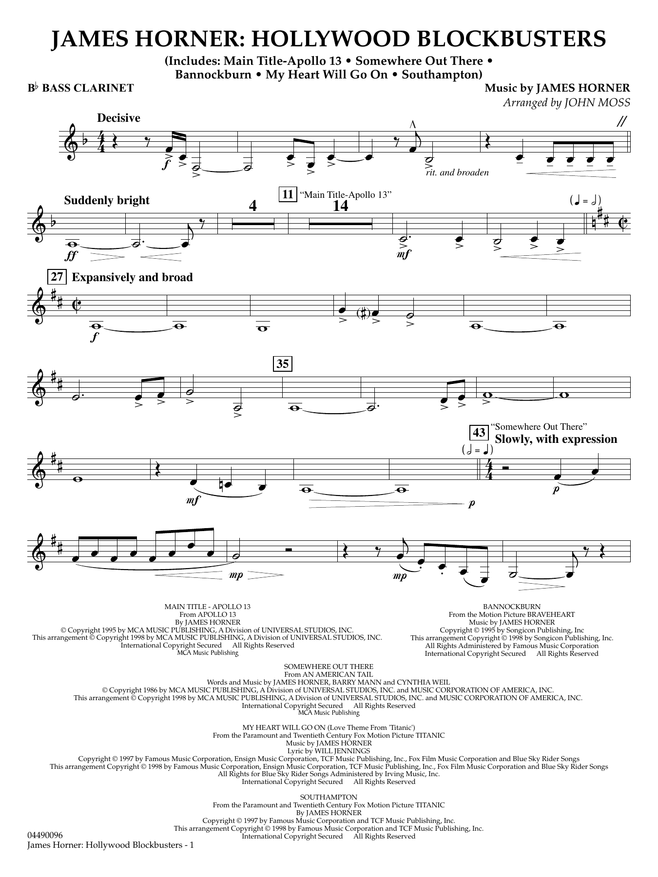 James Horner: Hollywood Blockbusters - Bb Bass Clarinet