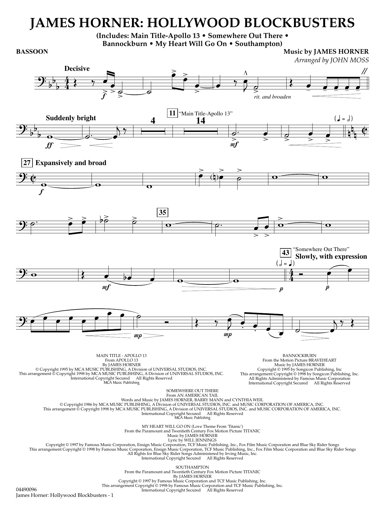 James Horner: Hollywood Blockbusters - Bassoon
