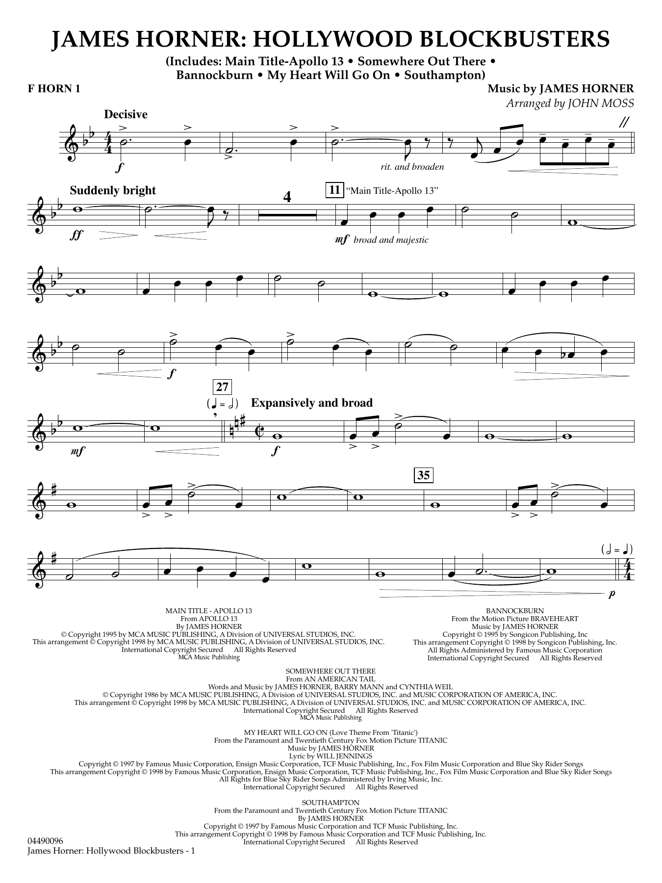 James Horner: Hollywood Blockbusters - F Horn 1