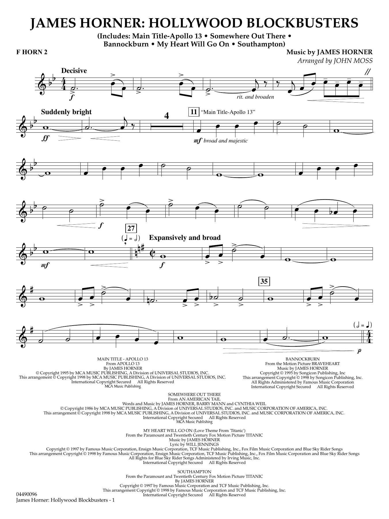 James Horner: Hollywood Blockbusters - F Horn 2