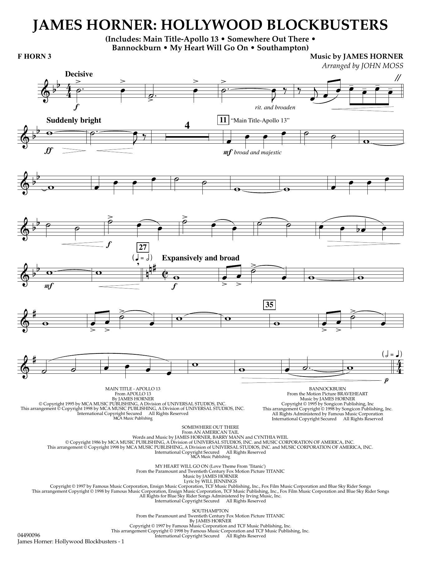 James Horner: Hollywood Blockbusters - F Horn 3