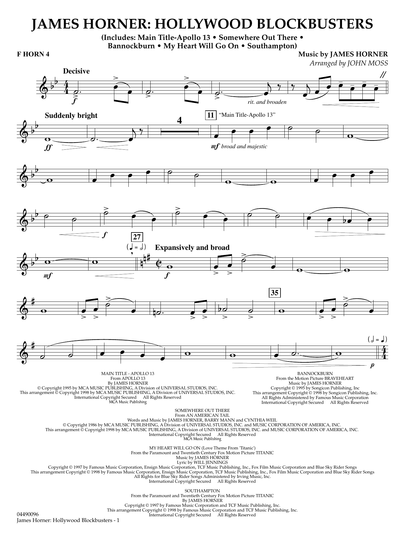 James Horner: Hollywood Blockbusters - F Horn 4