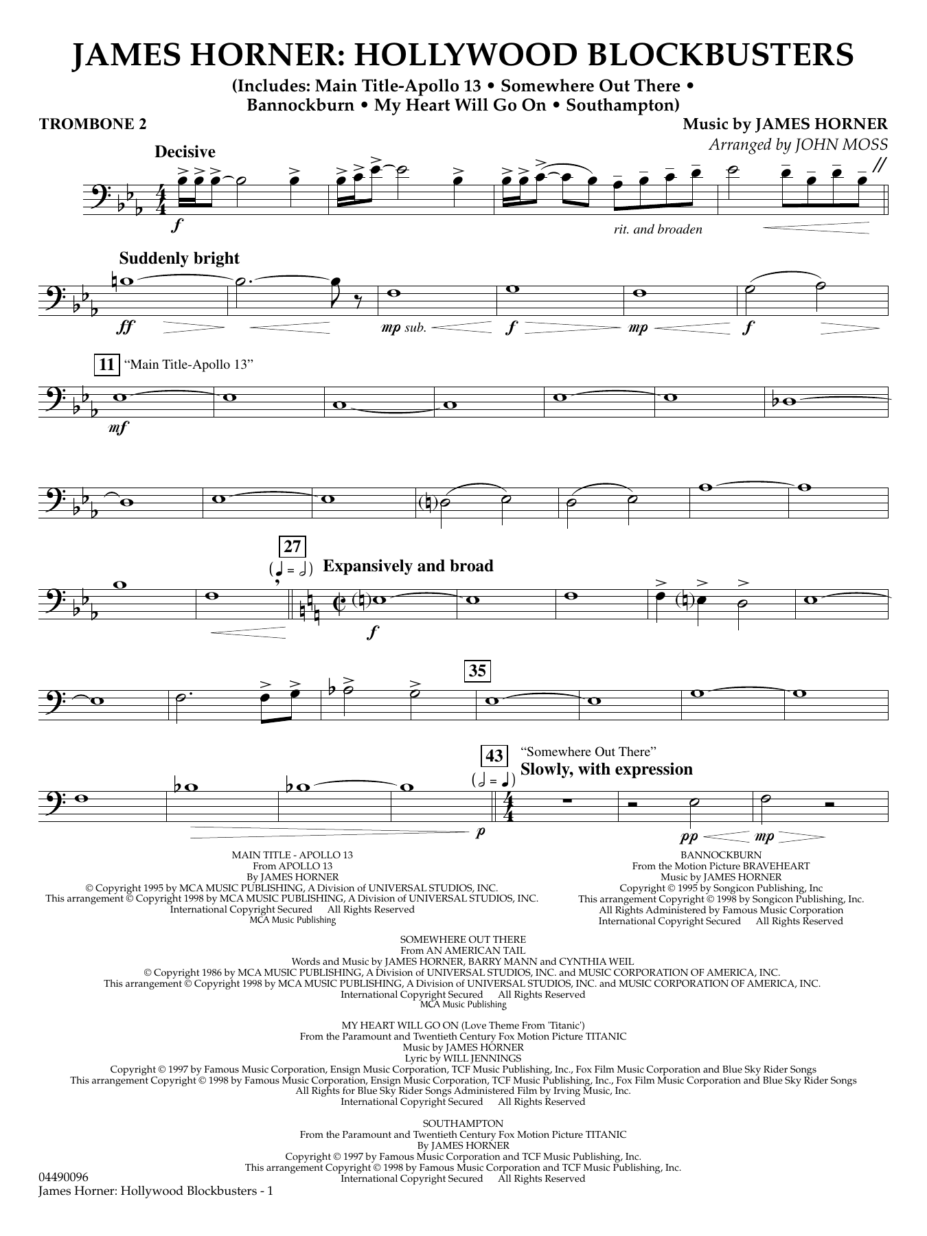 James Horner: Hollywood Blockbusters - Trombone 2