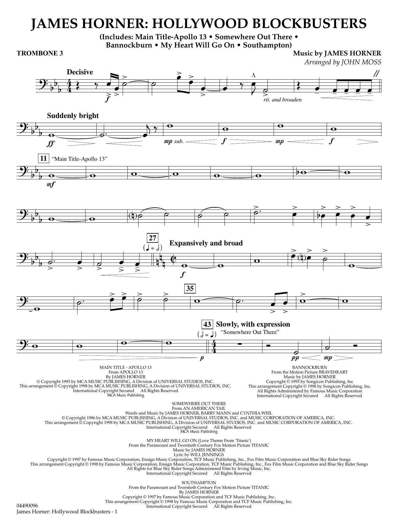 James Horner: Hollywood Blockbusters - Trombone 3