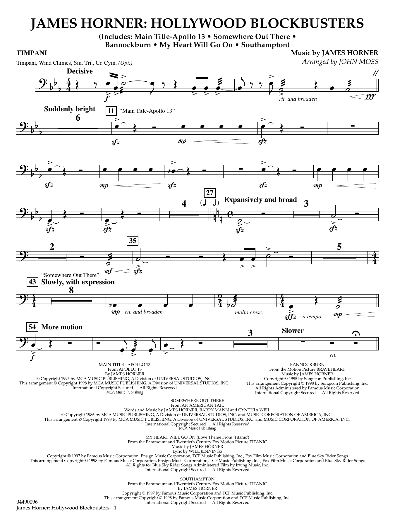 James Horner: Hollywood Blockbusters - Timpani