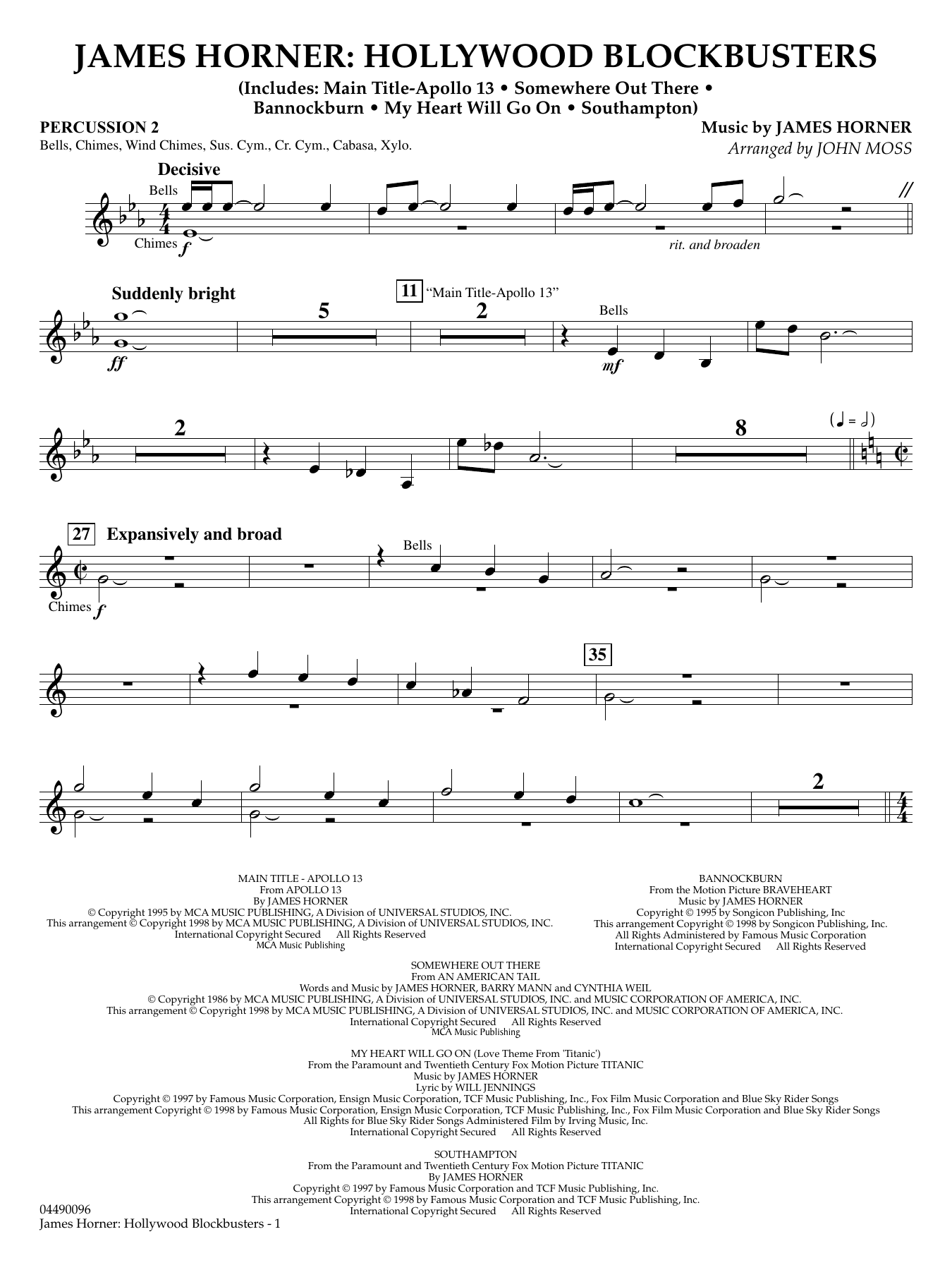 James Horner: Hollywood Blockbusters - Percussion 2