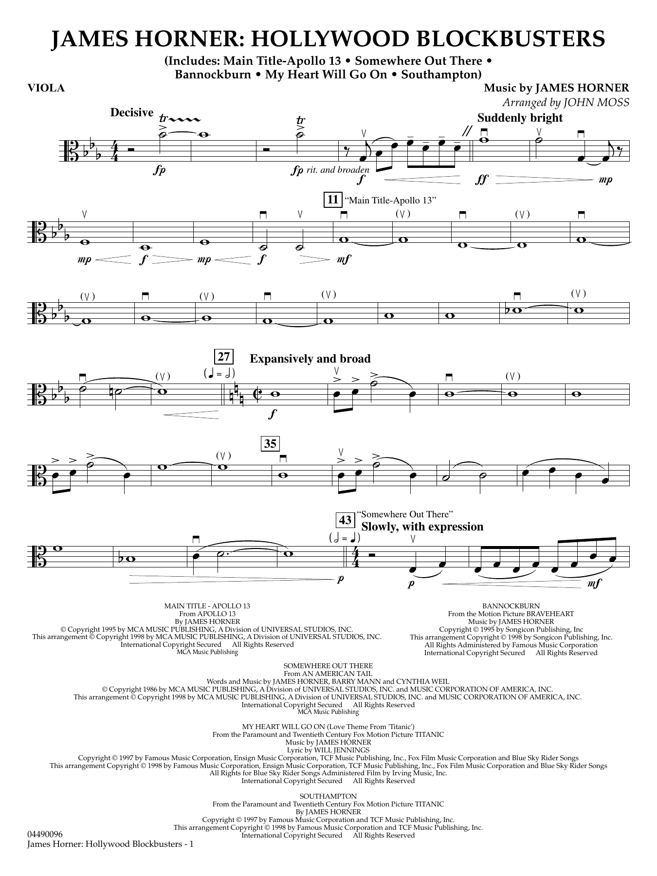James Horner: Hollywood Blockbusters - Viola