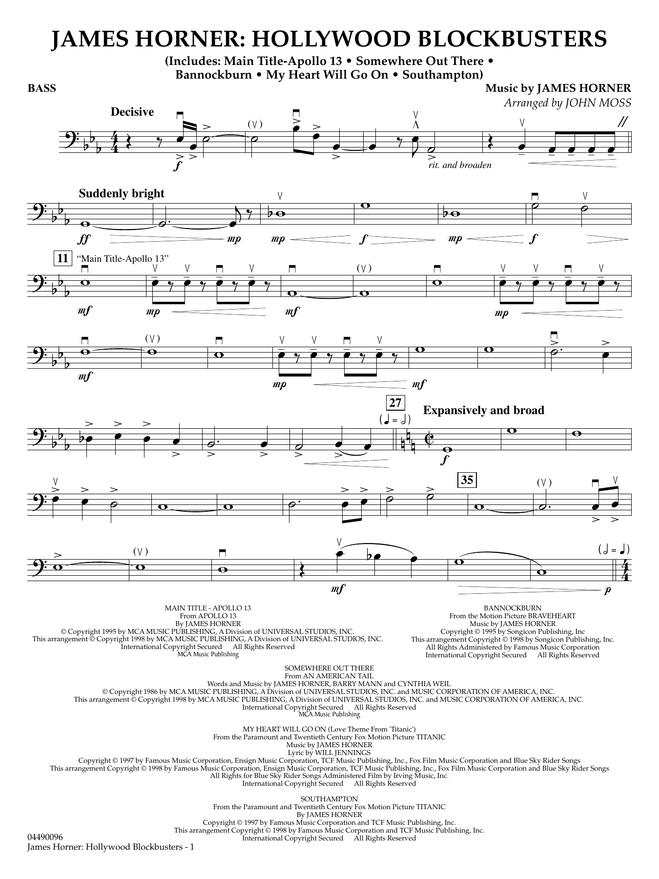 James Horner: Hollywood Blockbusters - Bass