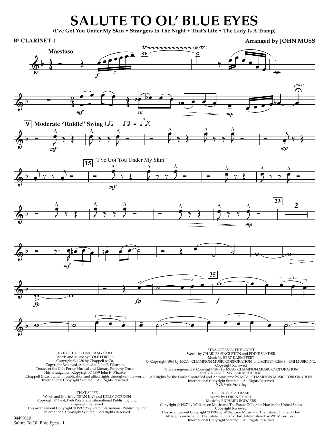 Salute to Ol' Blue Eyes - Bb Clarinet 1