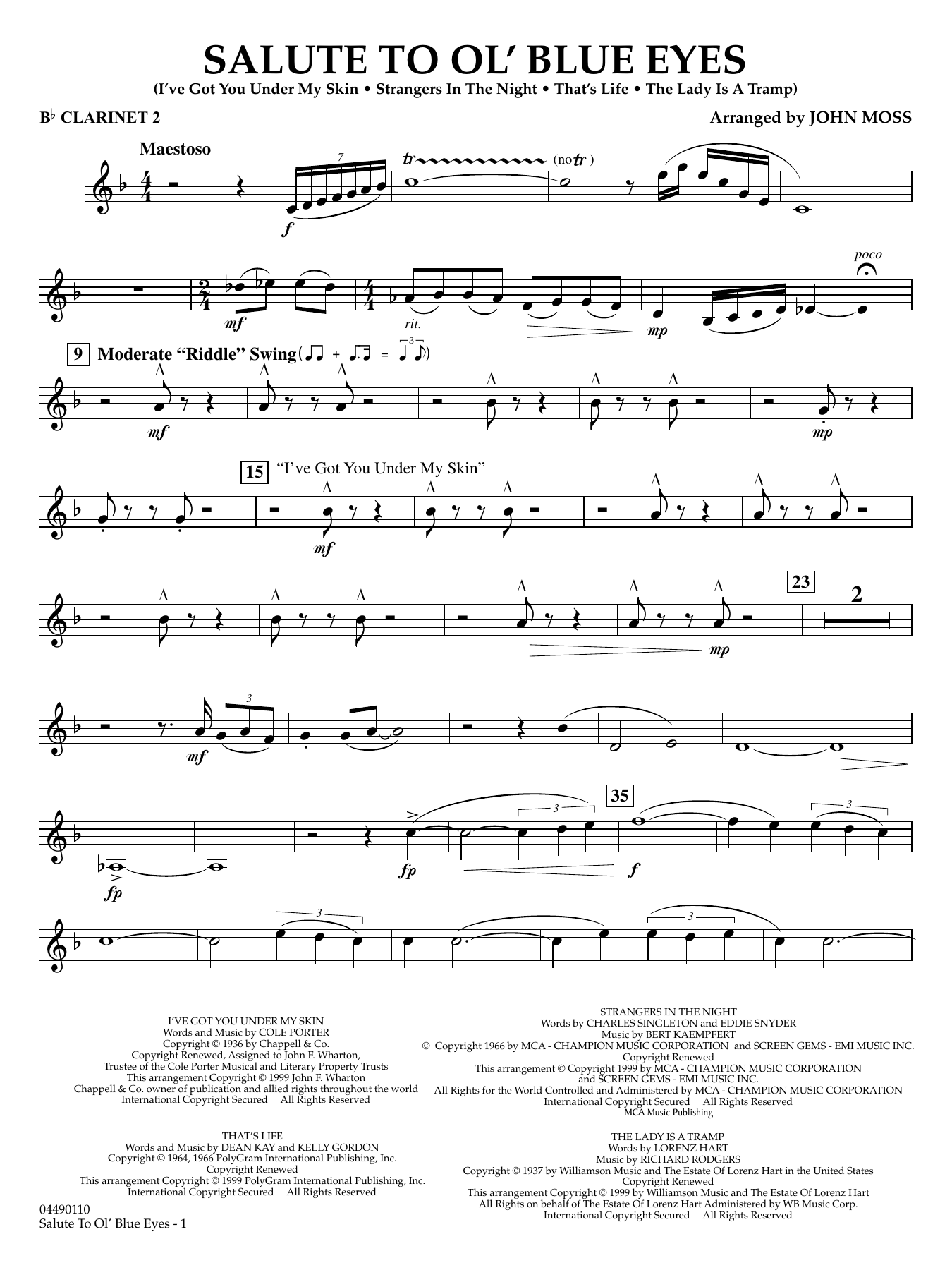 Salute to Ol' Blue Eyes - Bb Clarinet 2