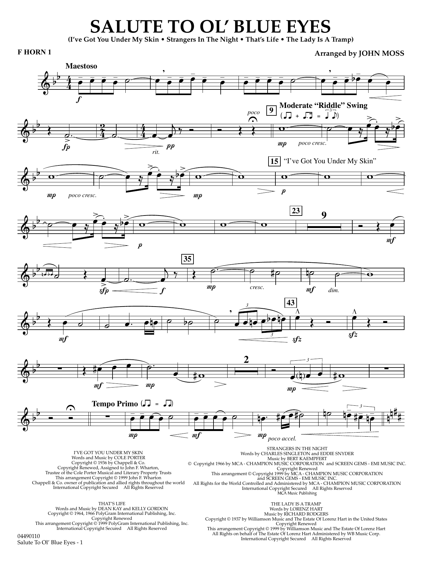 Salute to Ol' Blue Eyes - F Horn 1