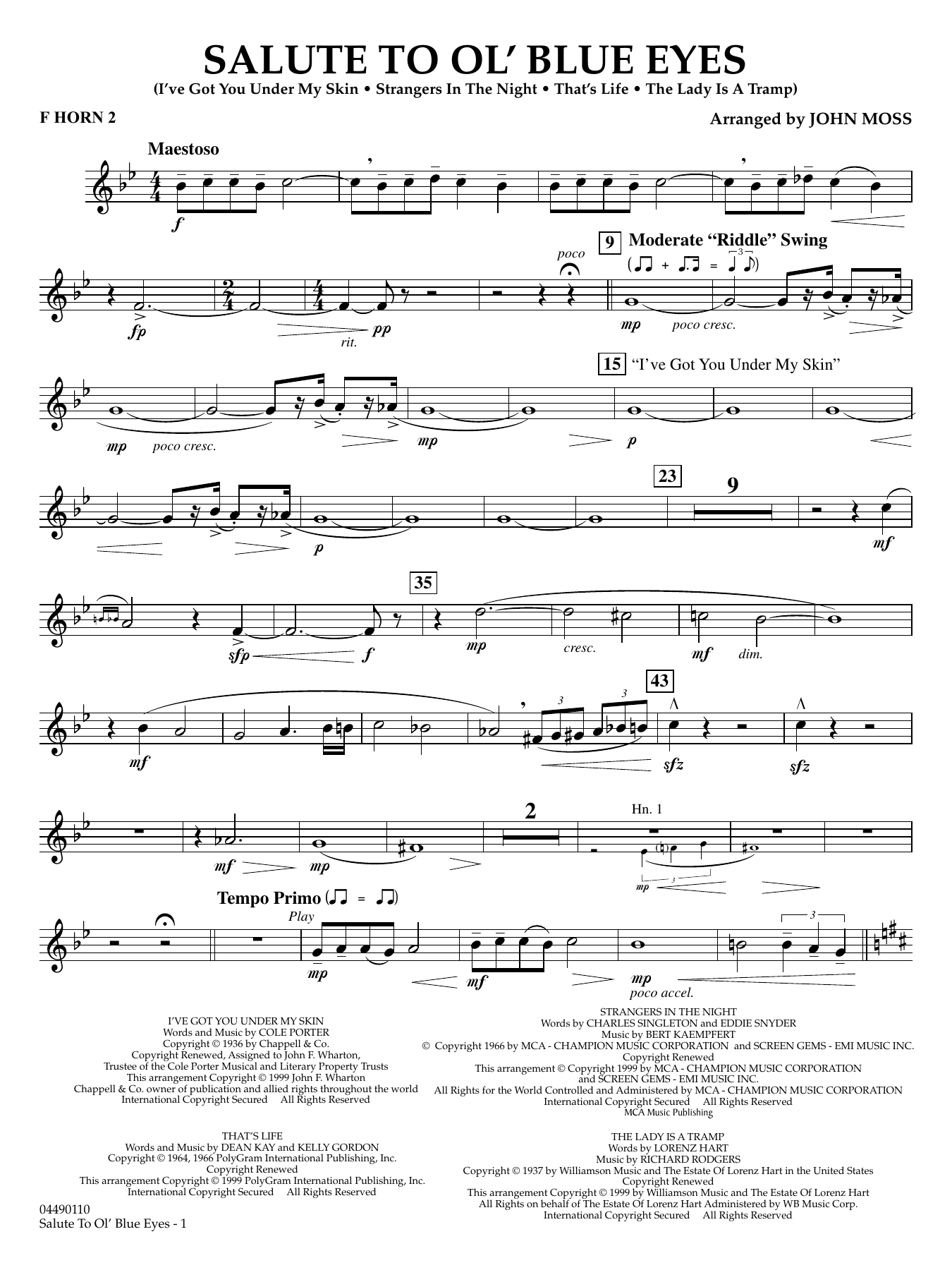 Salute to Ol' Blue Eyes - F Horn 2