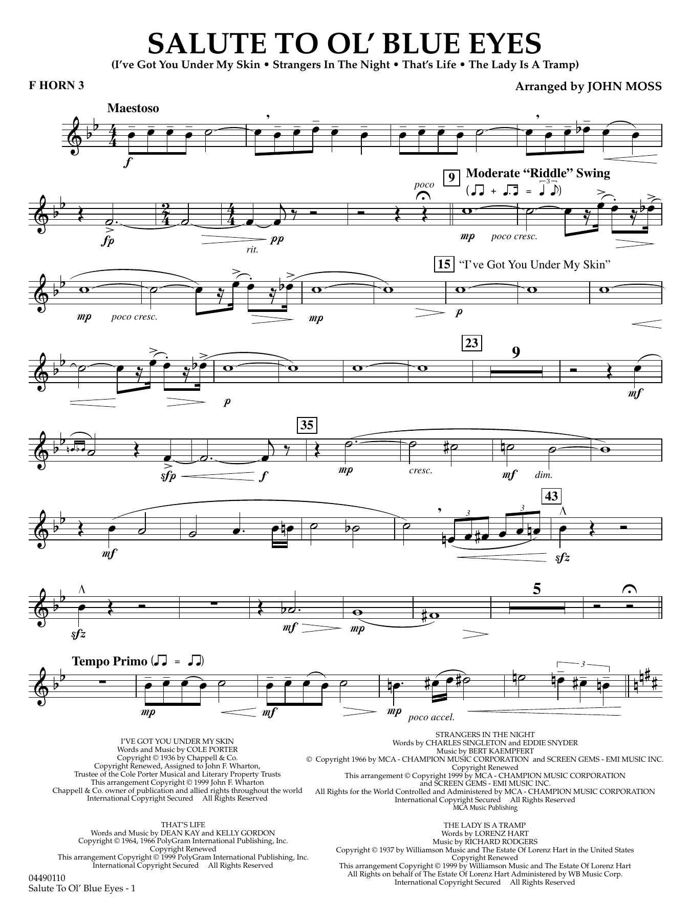 Salute to Ol' Blue Eyes - F Horn 3