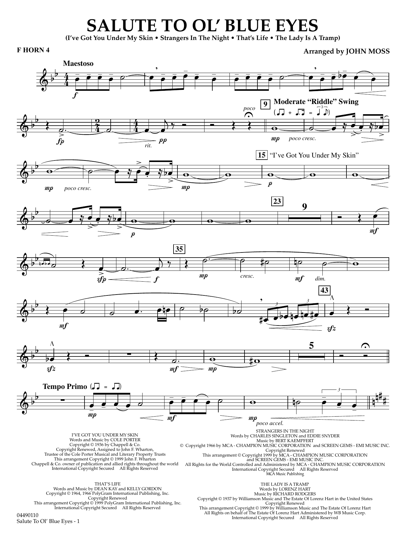 Salute to Ol' Blue Eyes - F Horn 4