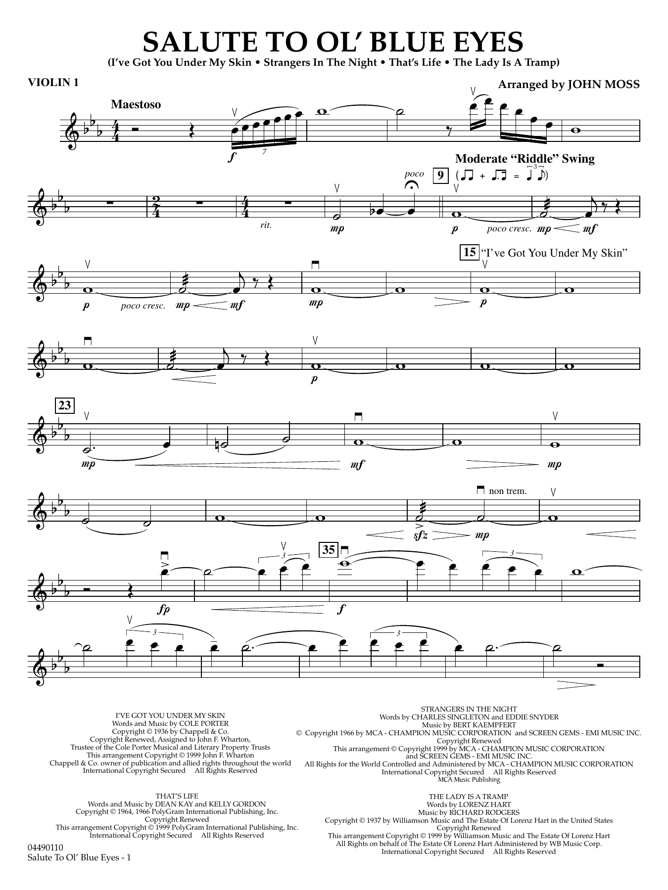 Salute to Ol' Blue Eyes - Violin 1