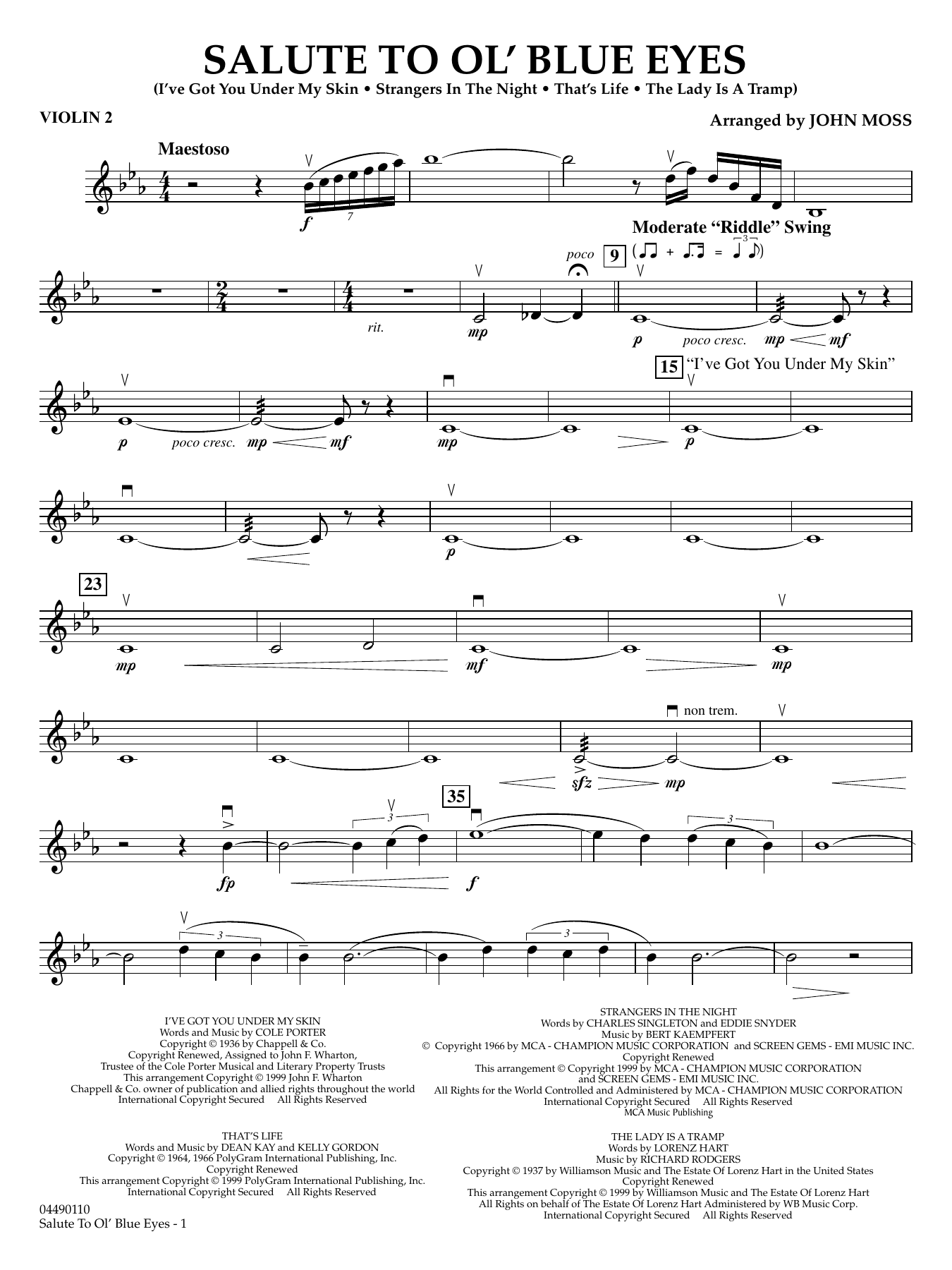 Salute to Ol' Blue Eyes - Violin 2
