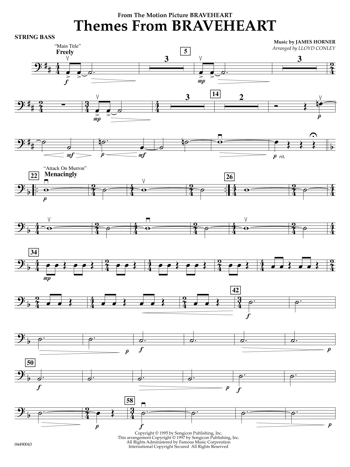 Themes from Braveheart - String Bass