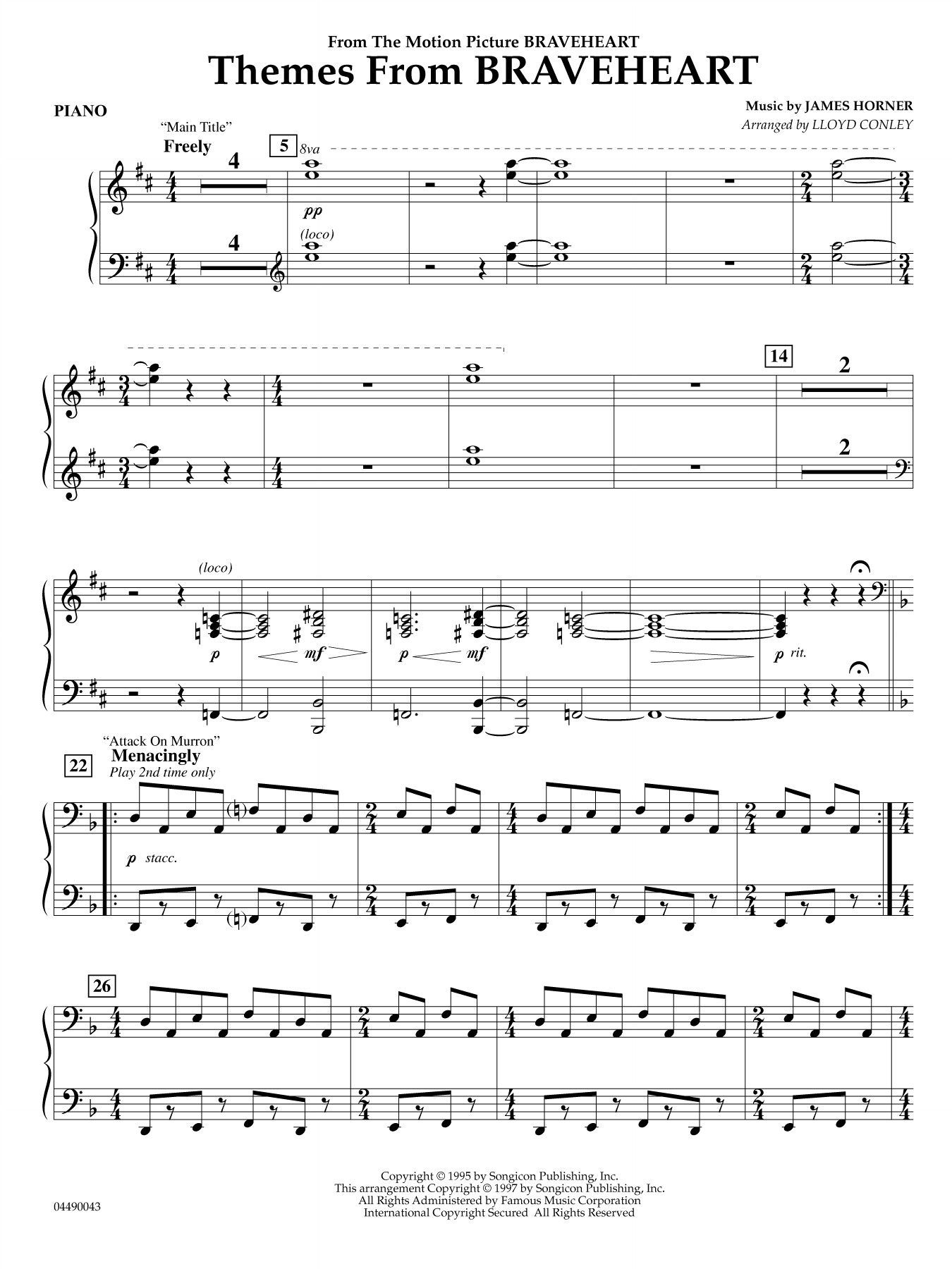 Themes from Braveheart - Piano