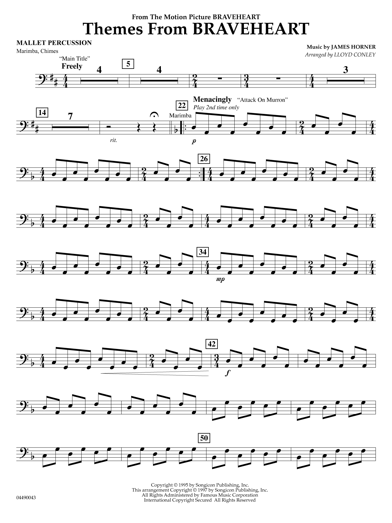 Themes from Braveheart - Mallet Percussion