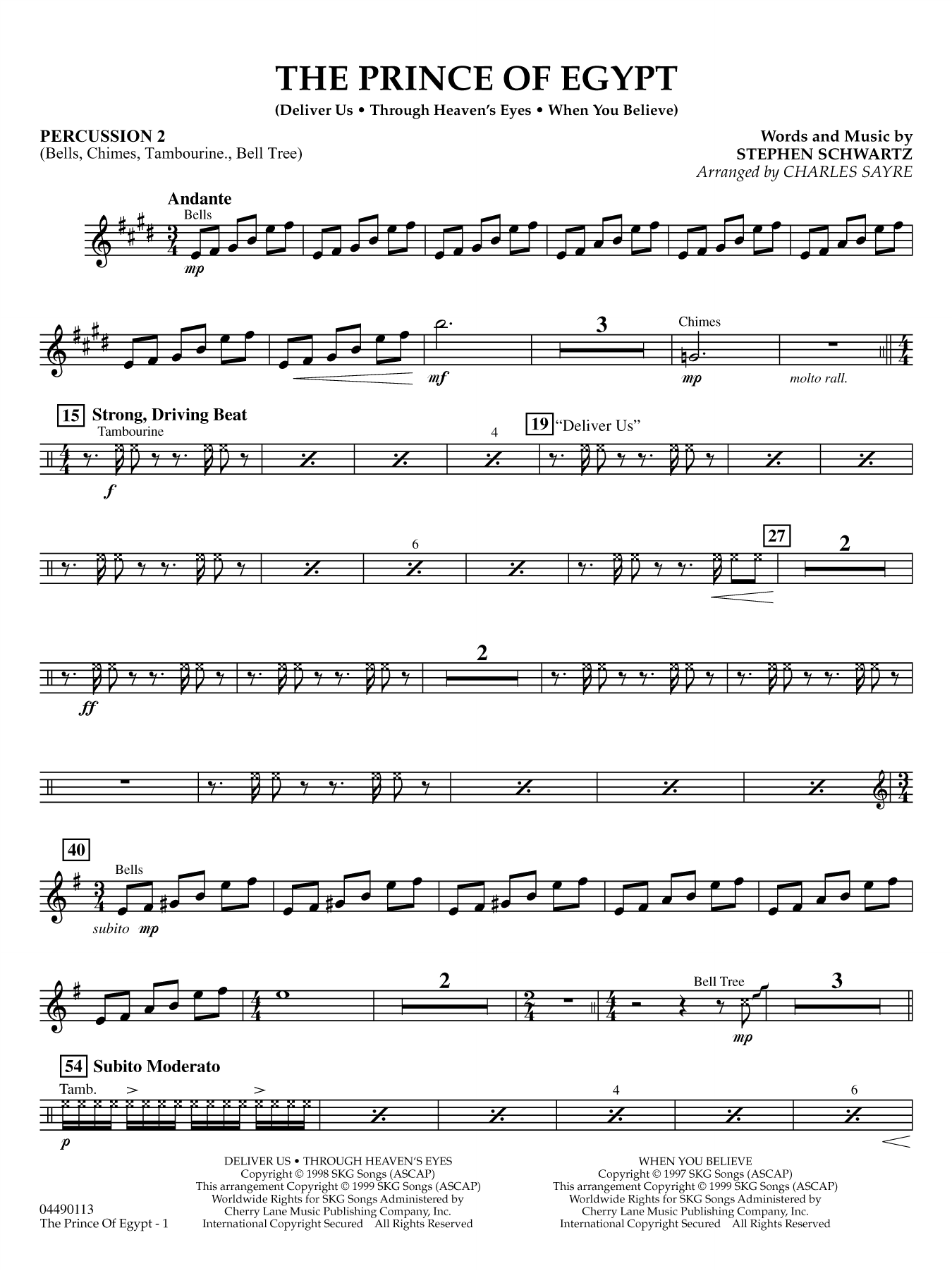 The Prince of Egypt (arr. Charles Sayre) - Percussion 2