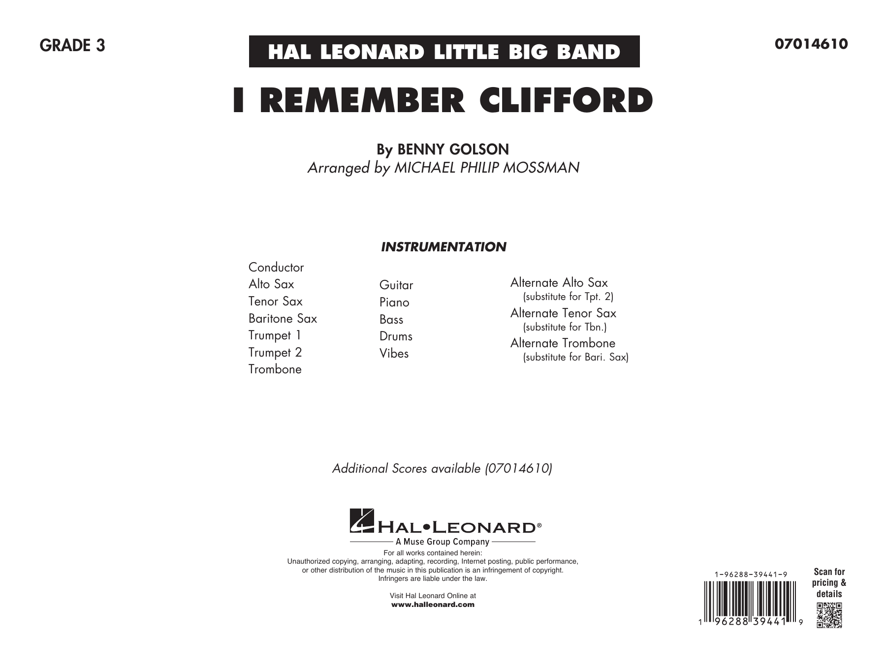 I Remember Clifford - Full Score
