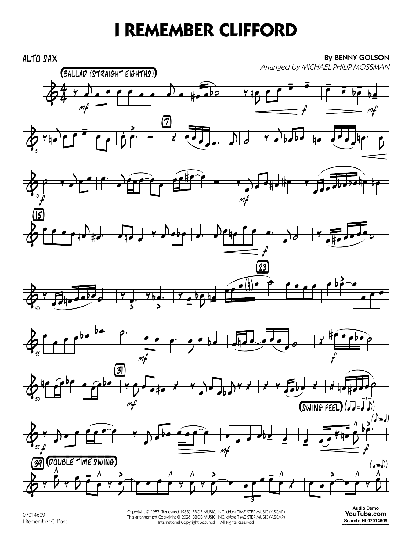 I Remember Clifford - Alto Sax