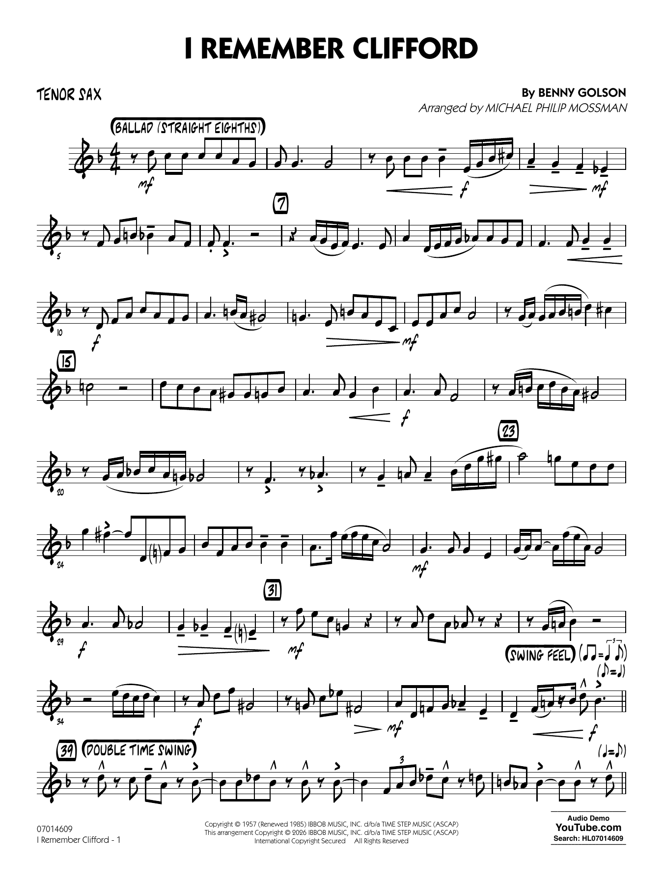 I Remember Clifford - Tenor Sax