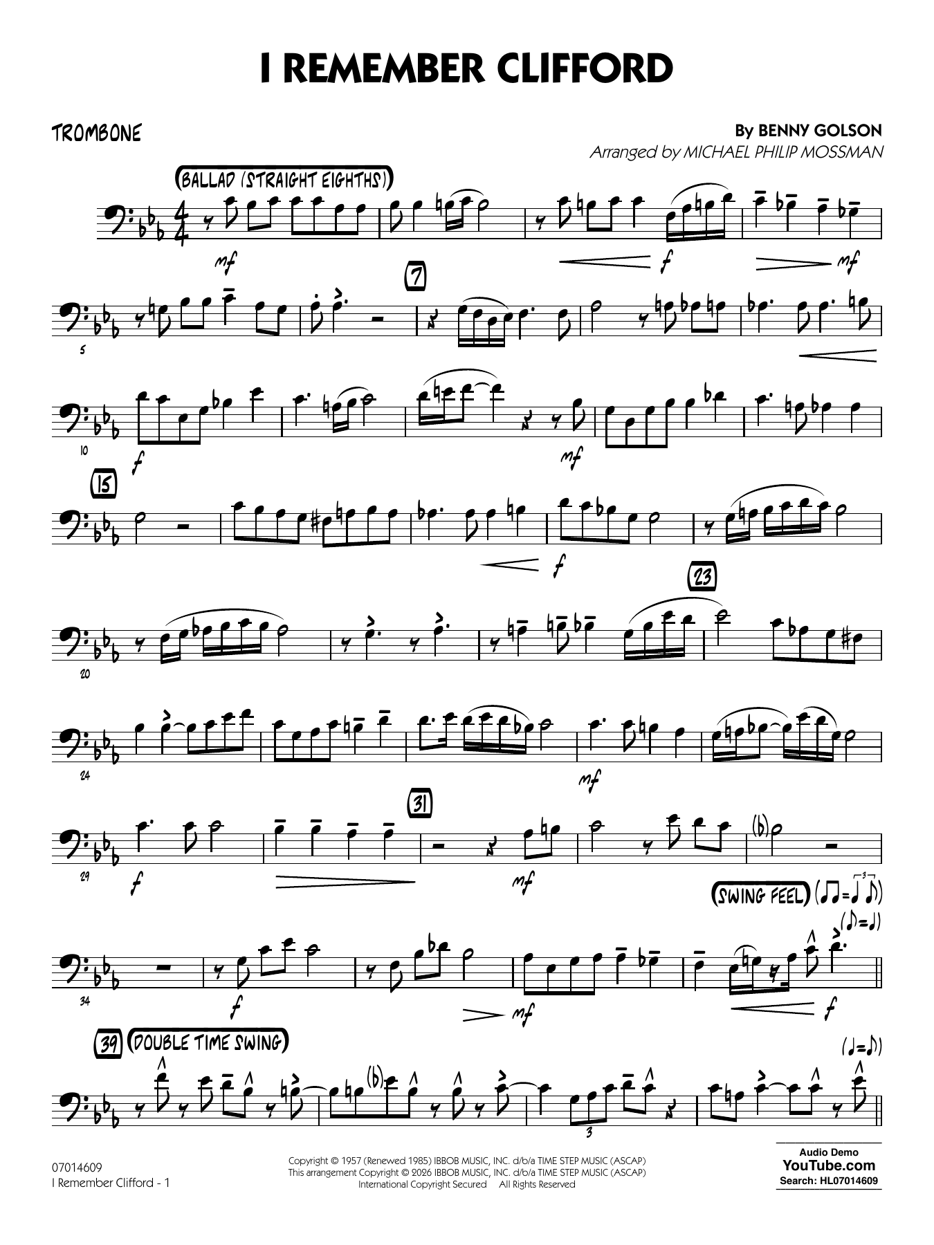 I Remember Clifford - Trombone