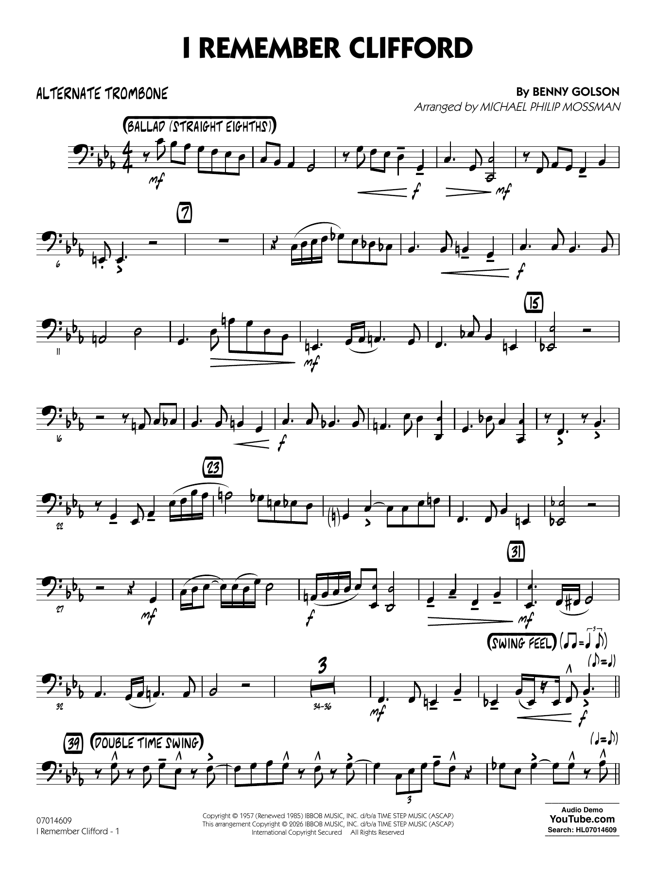 I Remember Clifford - Alternate Trombone