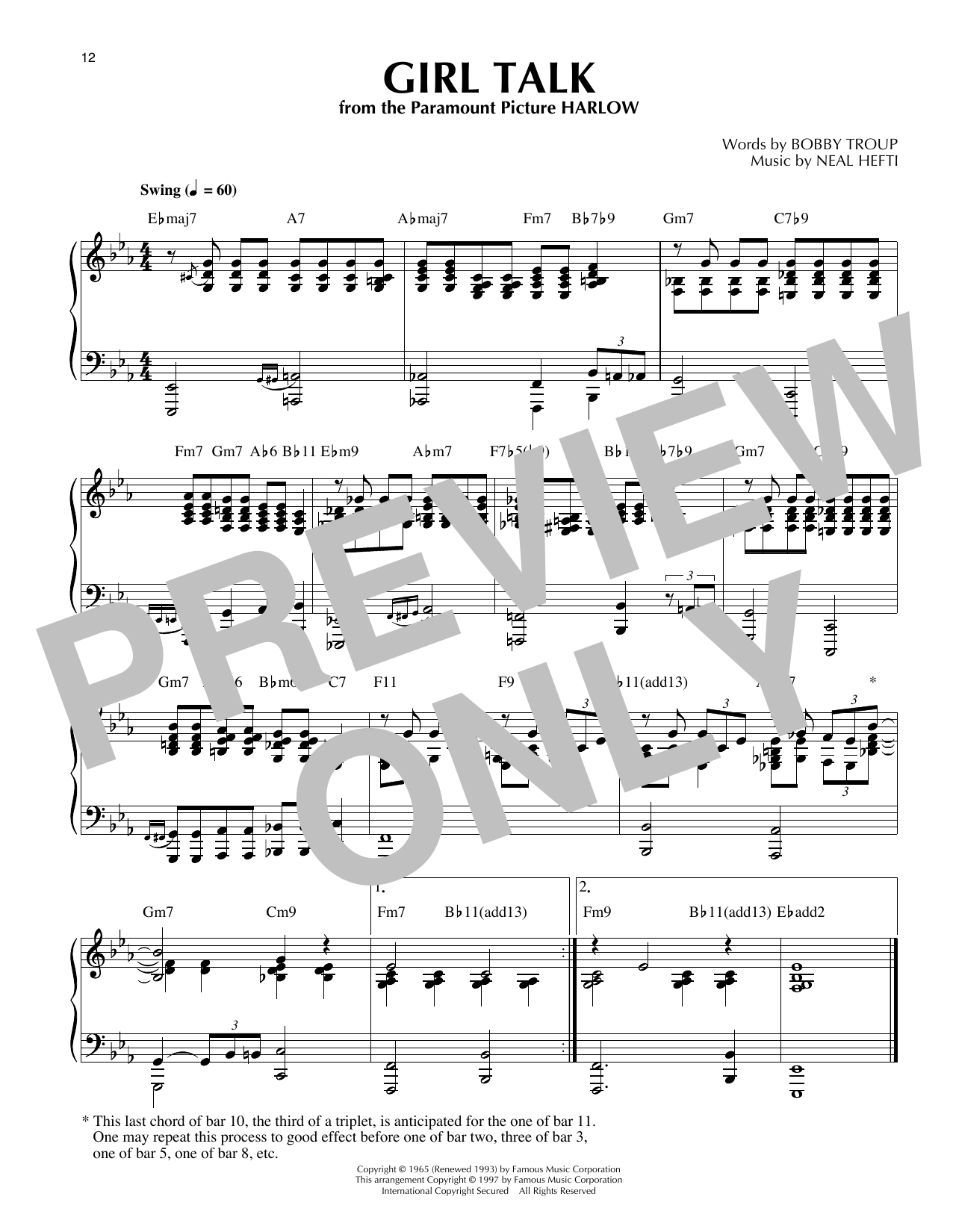 Girl Talk (arr. Thomas Coppola): Piano Solo