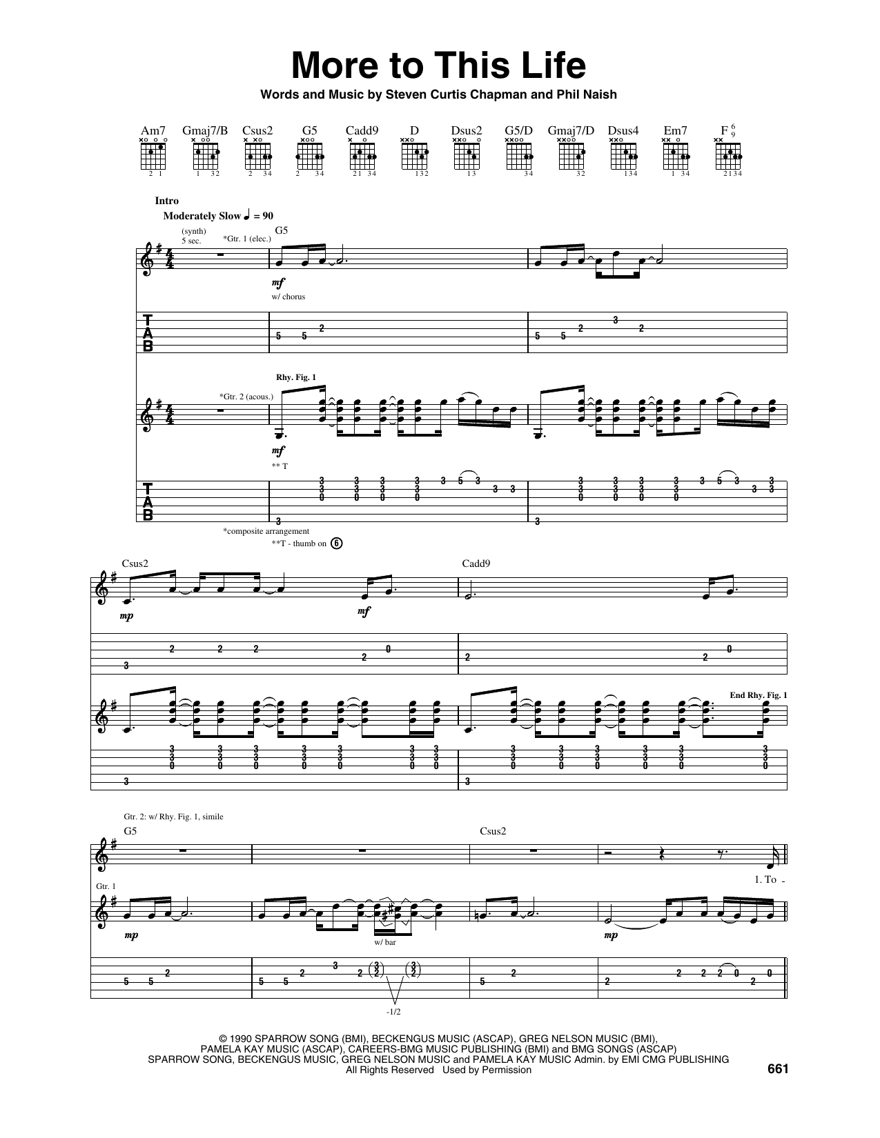 More To This Life: Guitar Tab