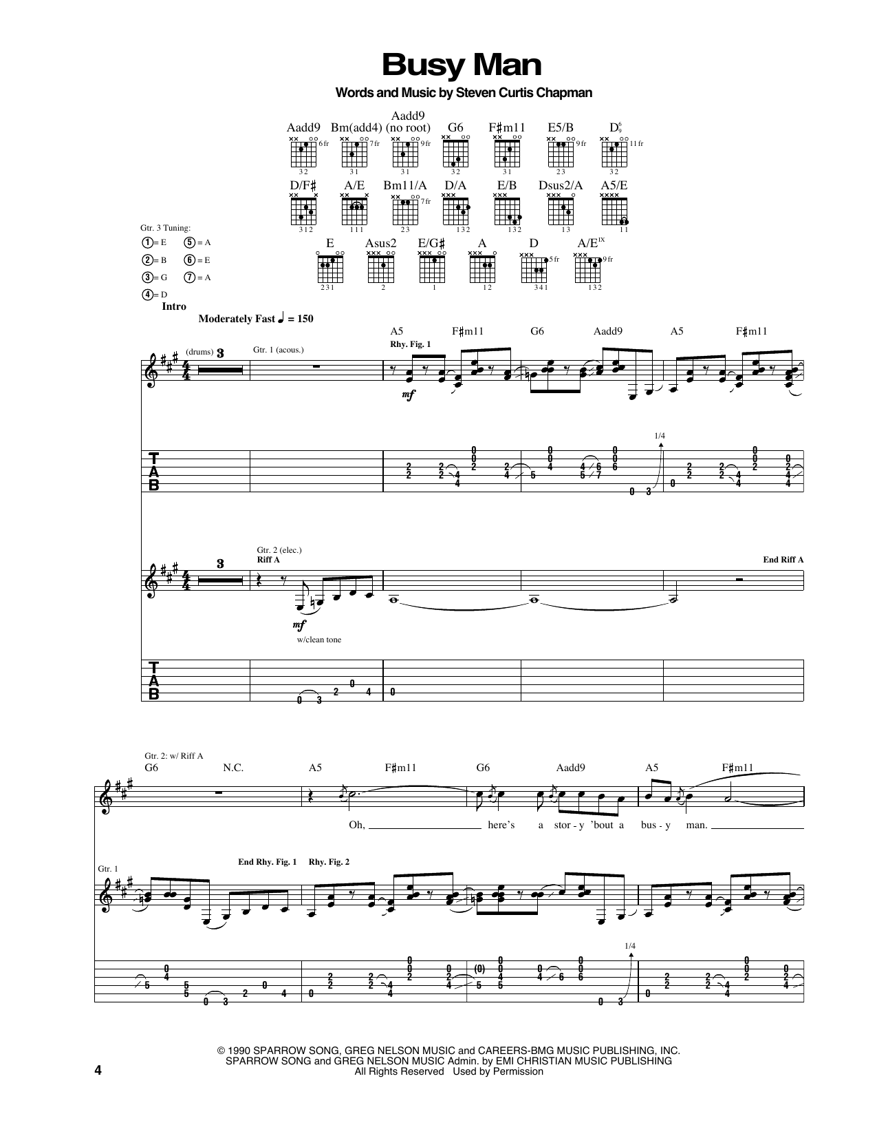 Busy Man: Guitar Tab
