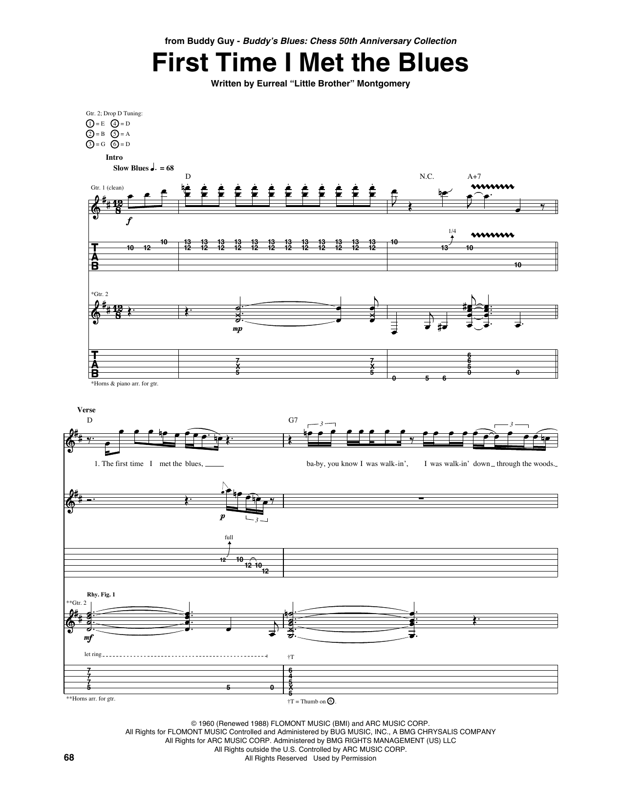 First Time I Met The Blues: Guitar Tab