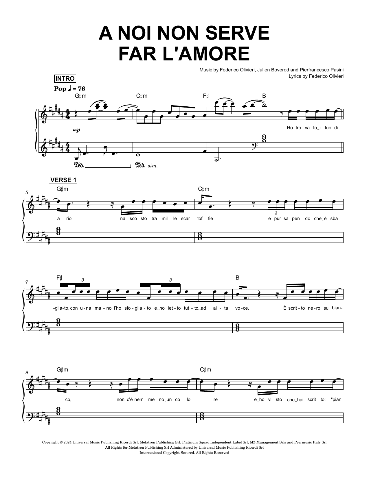 A noi non serve far l'amore