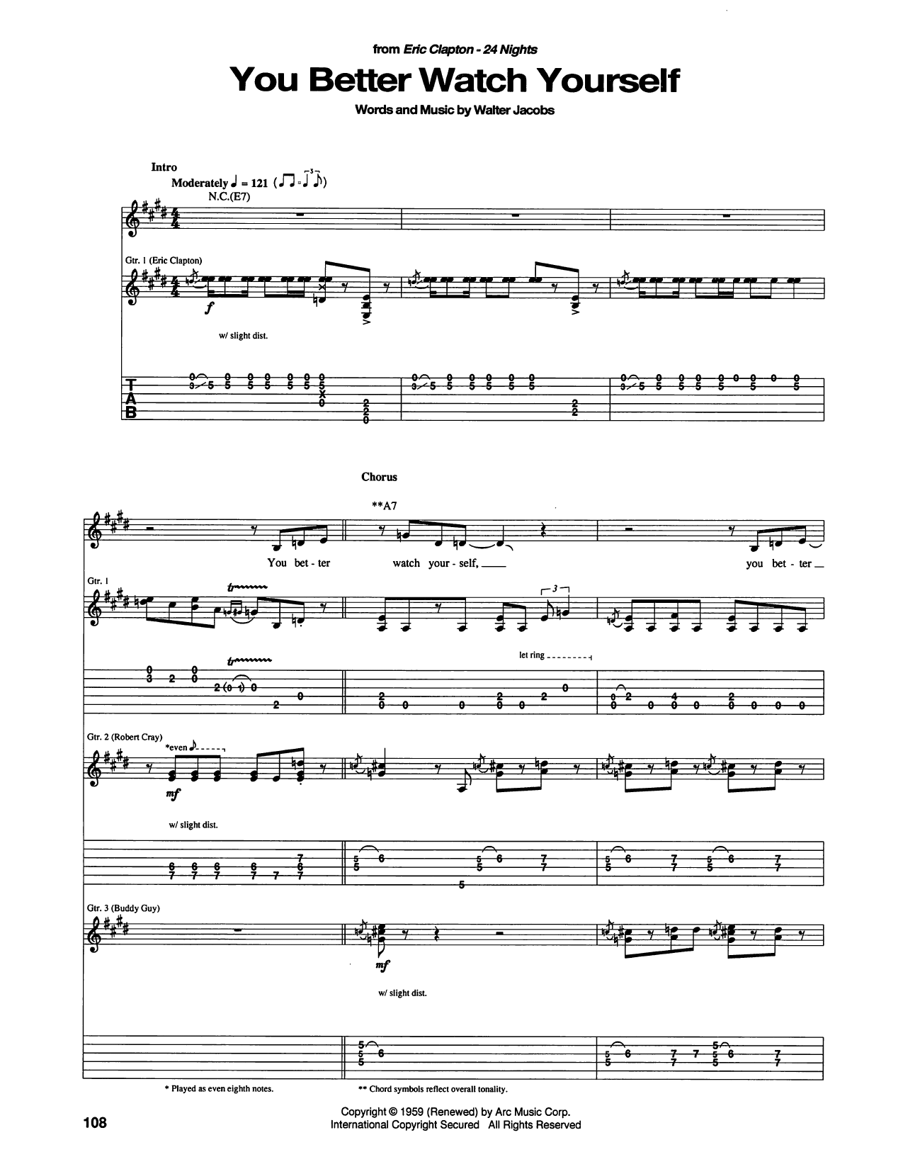 You Better Watch Yourself: Guitar Tab