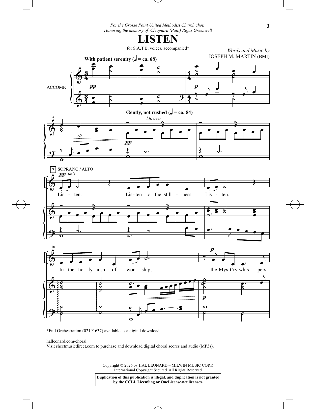 Listen – Joseph M. Martin – Notenvorschau