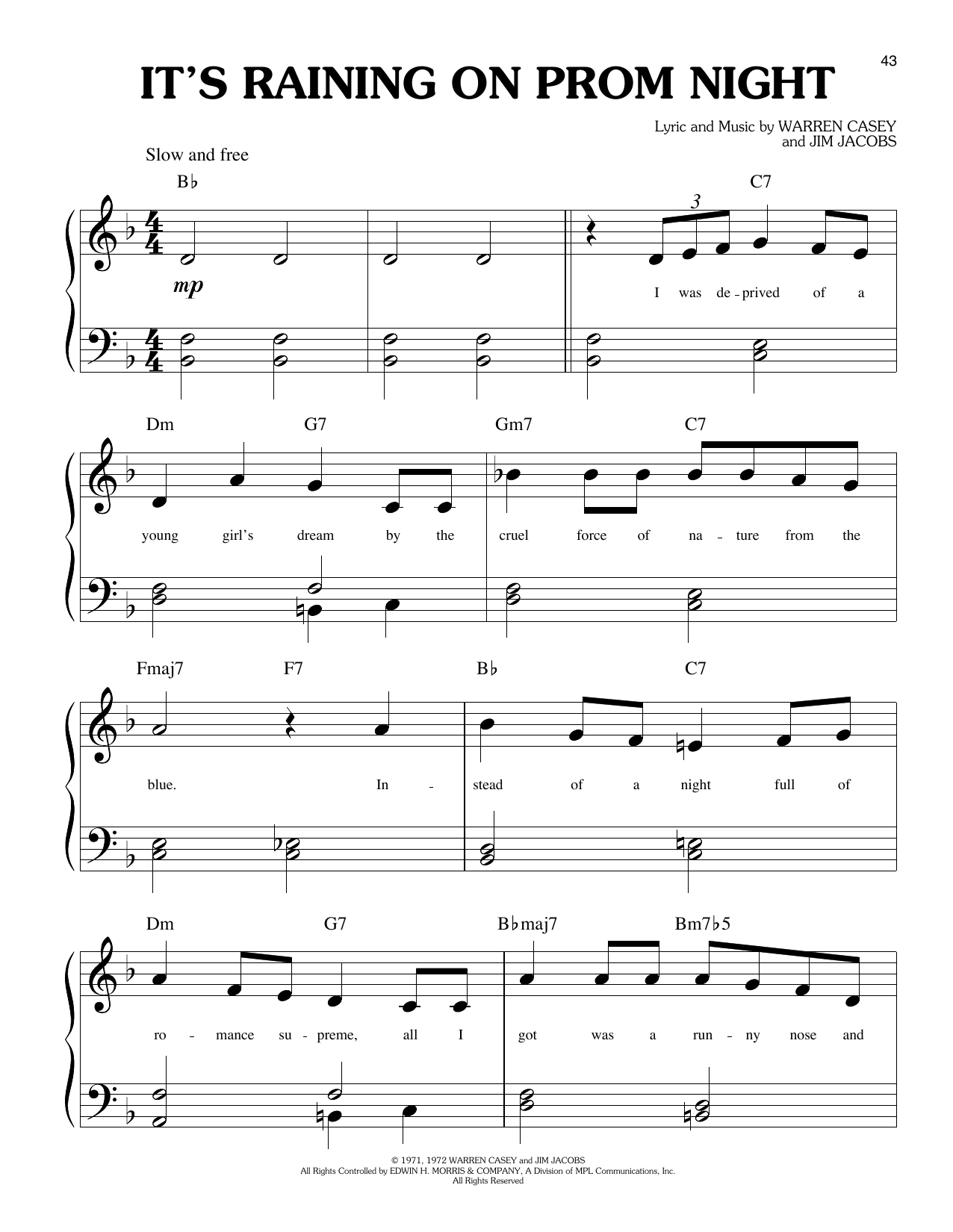 It's Raining On Prom Night (from Grease)