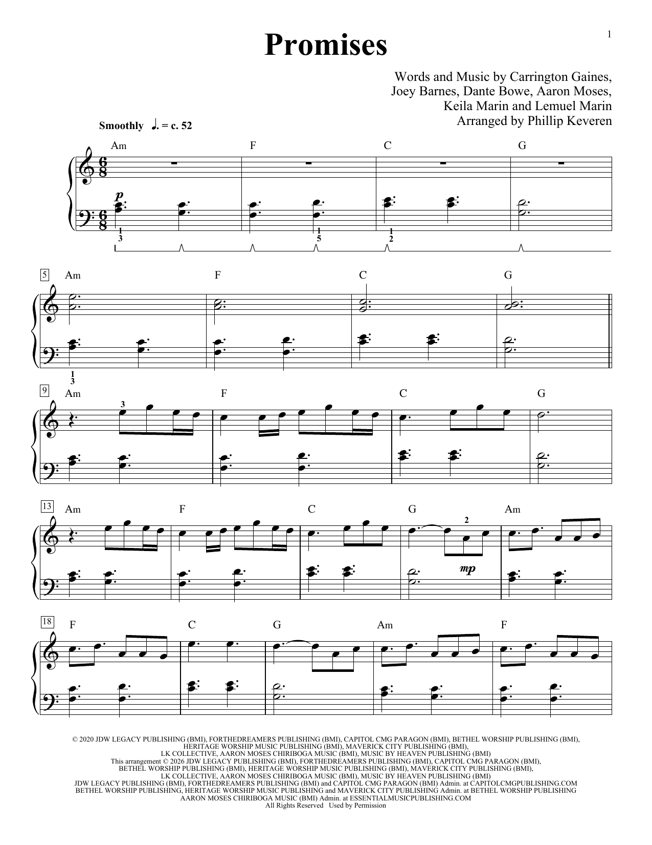 Promises (arr. Phillip Keveren): Educational Piano